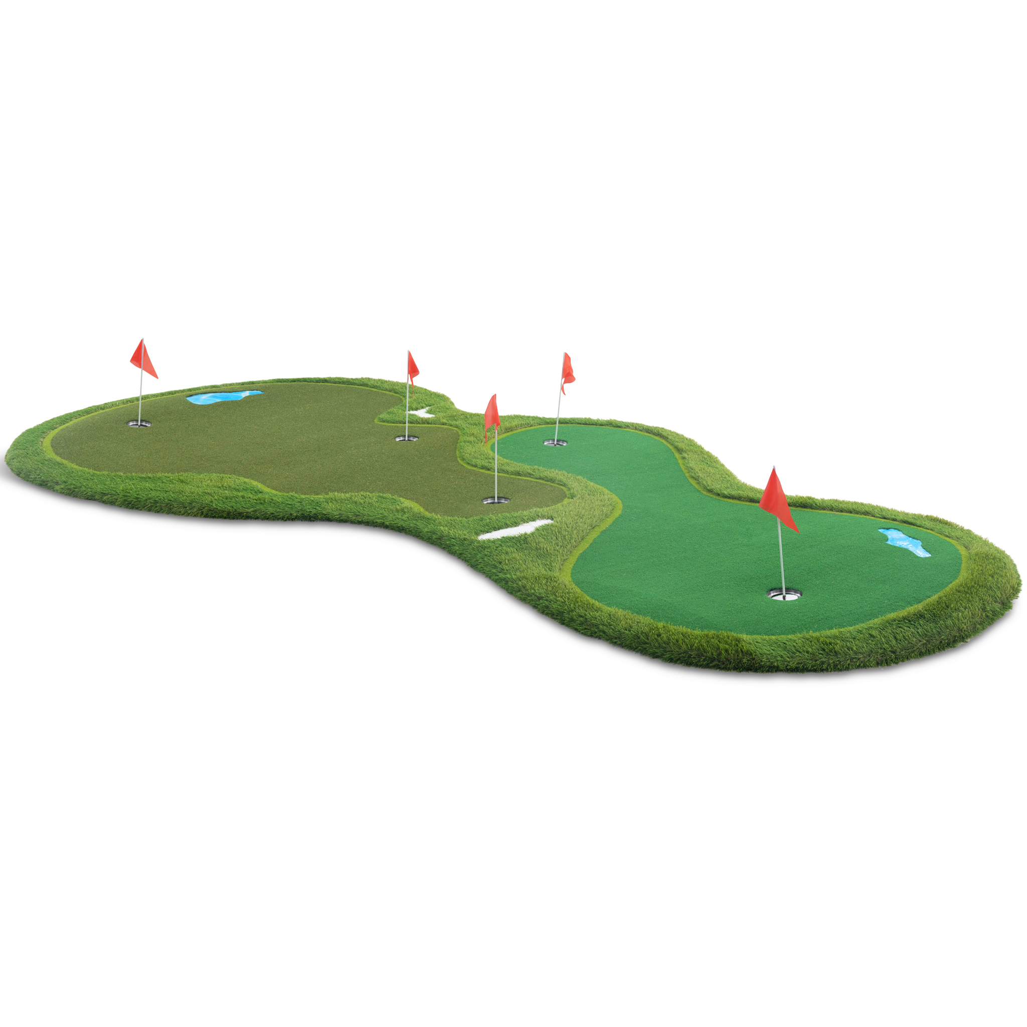 Golfmatta Pro | Dubbla greener och vattenhinder | 4x2m Golfmatta Pro | Dubbla greener och vattenhinder | 4x2m