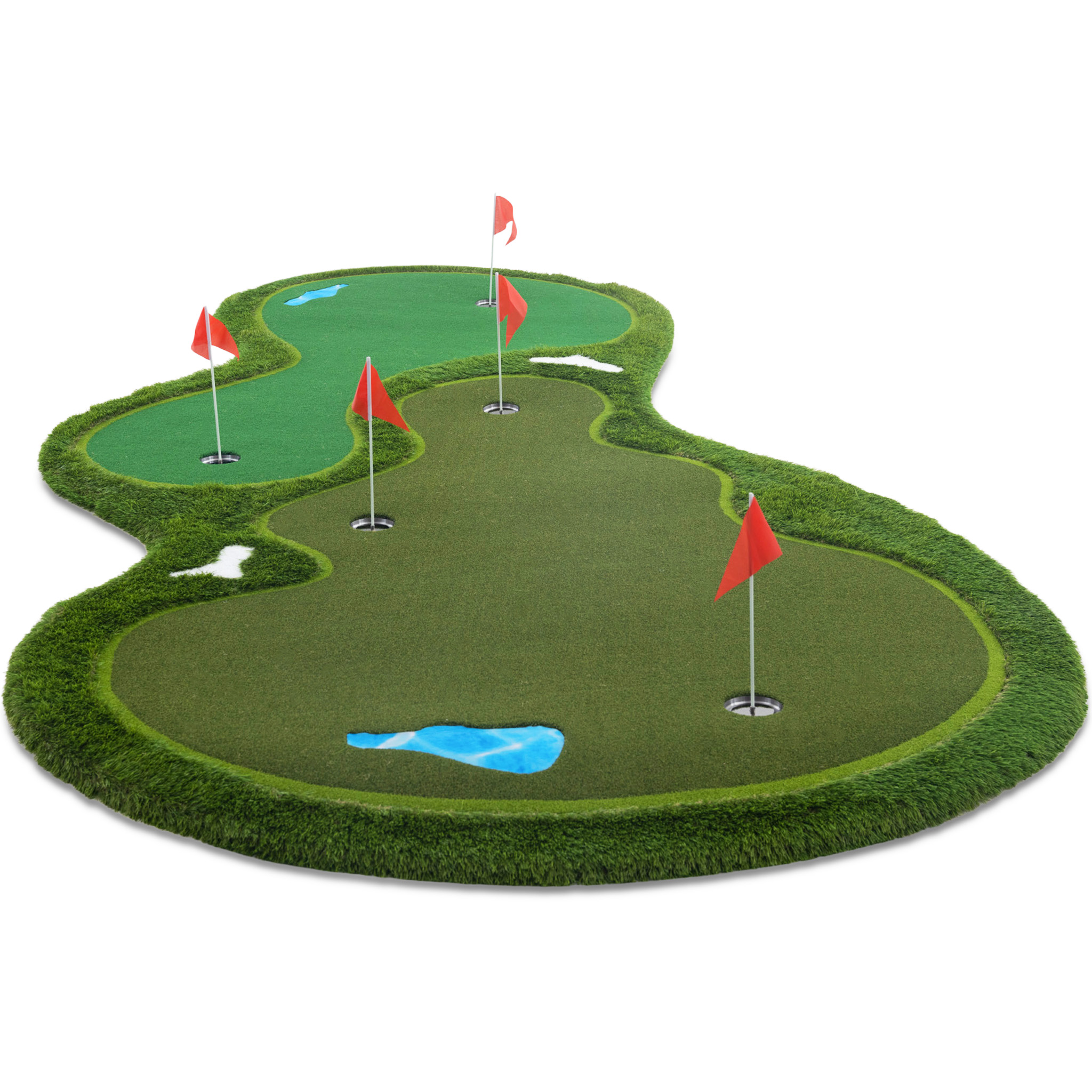 Golfmatta Pro | Dubbla greener och vattenhinder | 4x2m Golfmatta Pro | Dubbla greener och vattenhinder | 4x2m