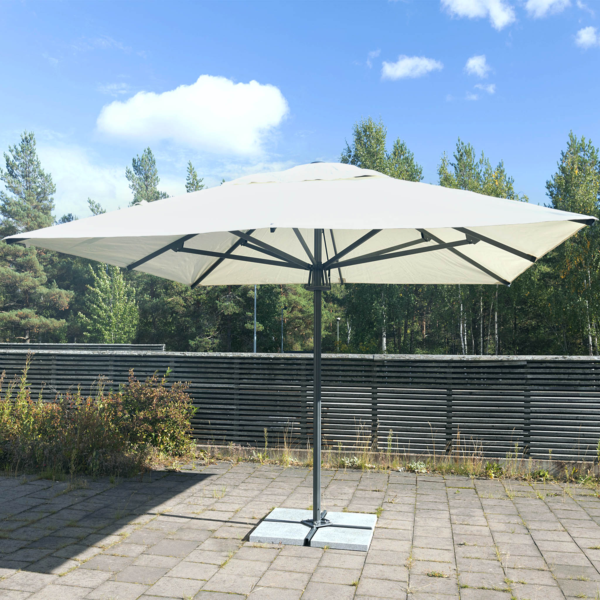 Helautomatiskt premiumparasoll 4x4m | Beige Helautomatiskt premiumparasoll 4x4m | Beige