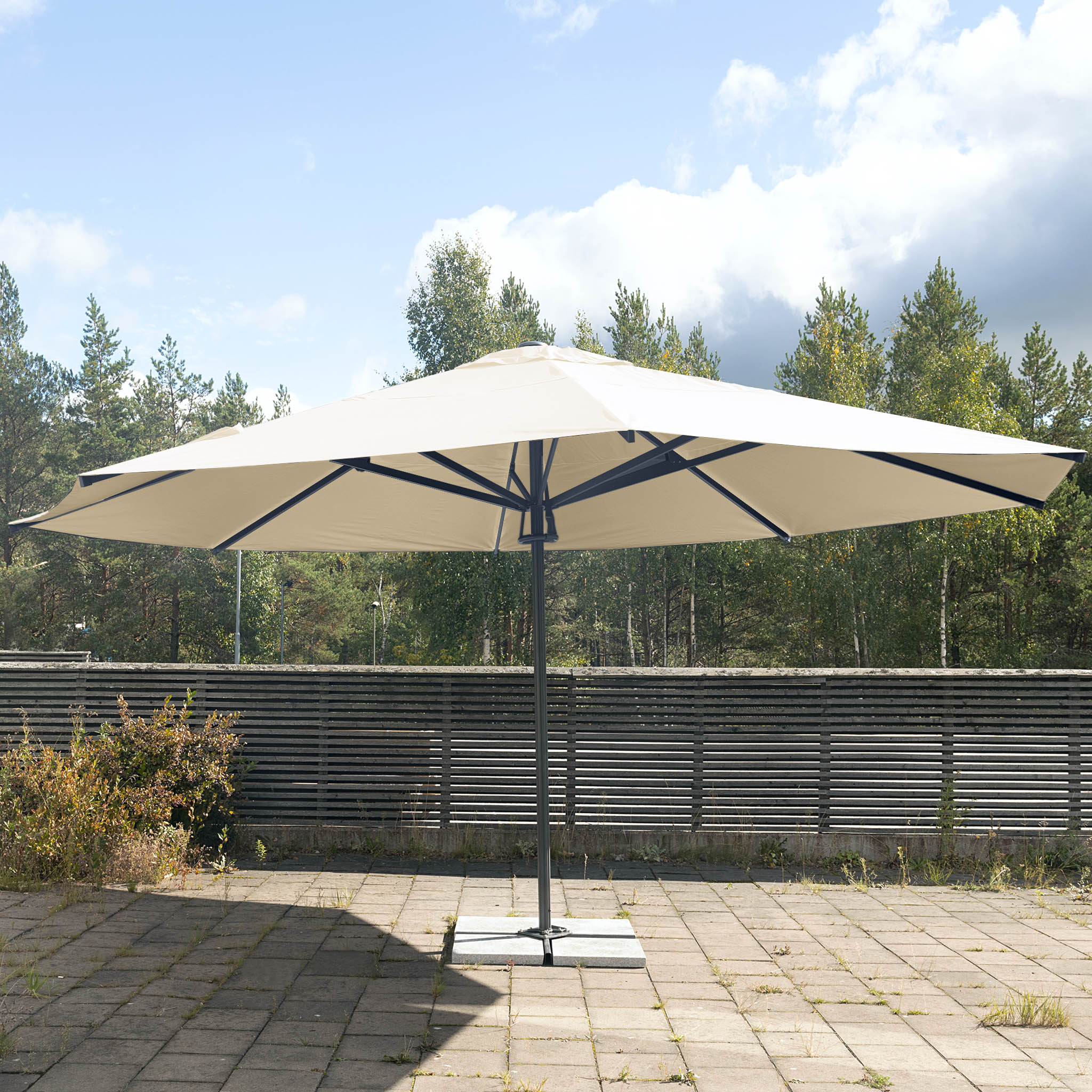 Helautomatiskt premiumparasoll 6m | Beige Helautomatiskt premiumparasoll 6m | Beige
