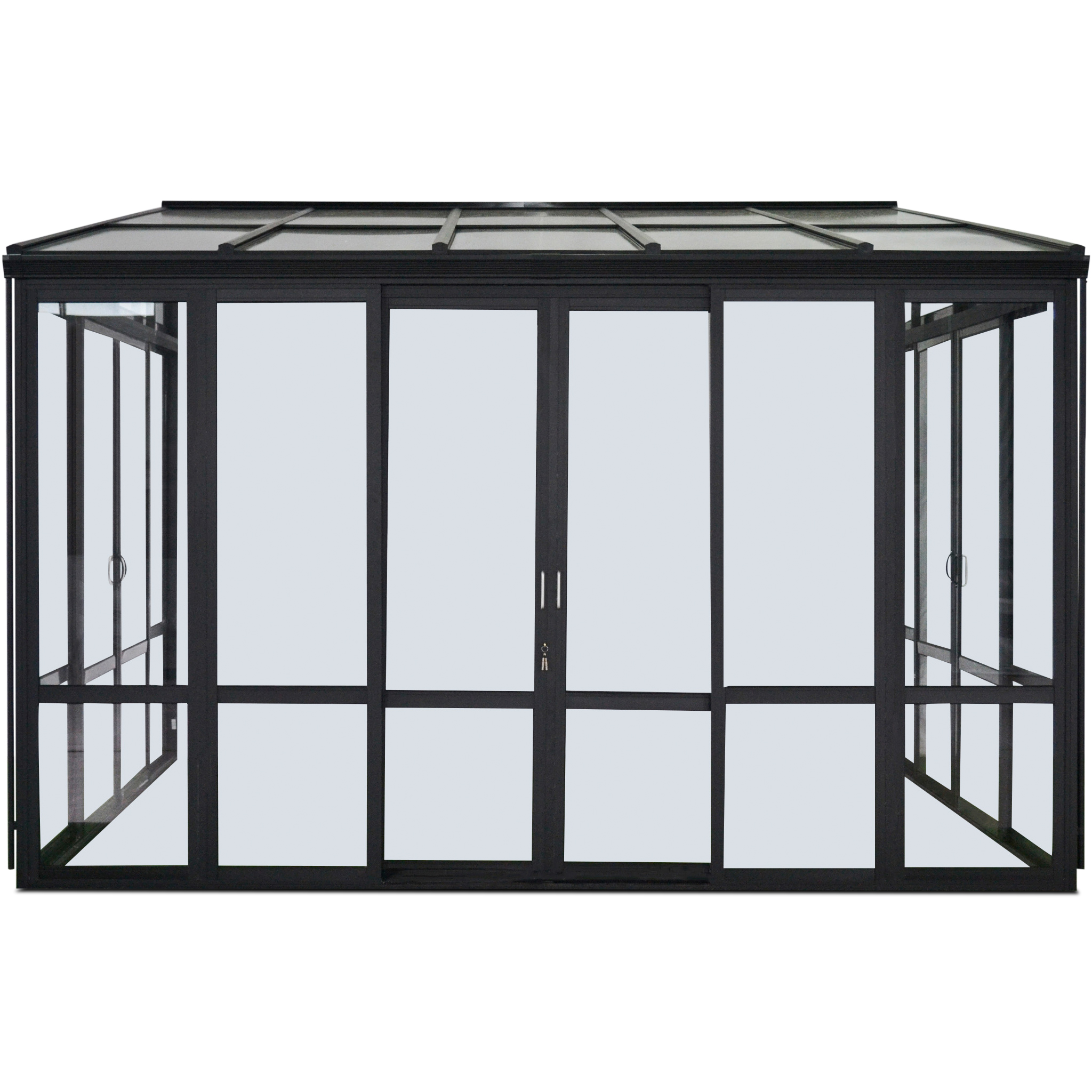 Uterum 10,7m² | Säkerhetsglas och kanalplast | Aluminiumstomme | Svart Uterum 10,7m² | Säkerhetsglas och kanalplast | Aluminiumstomme | Svart