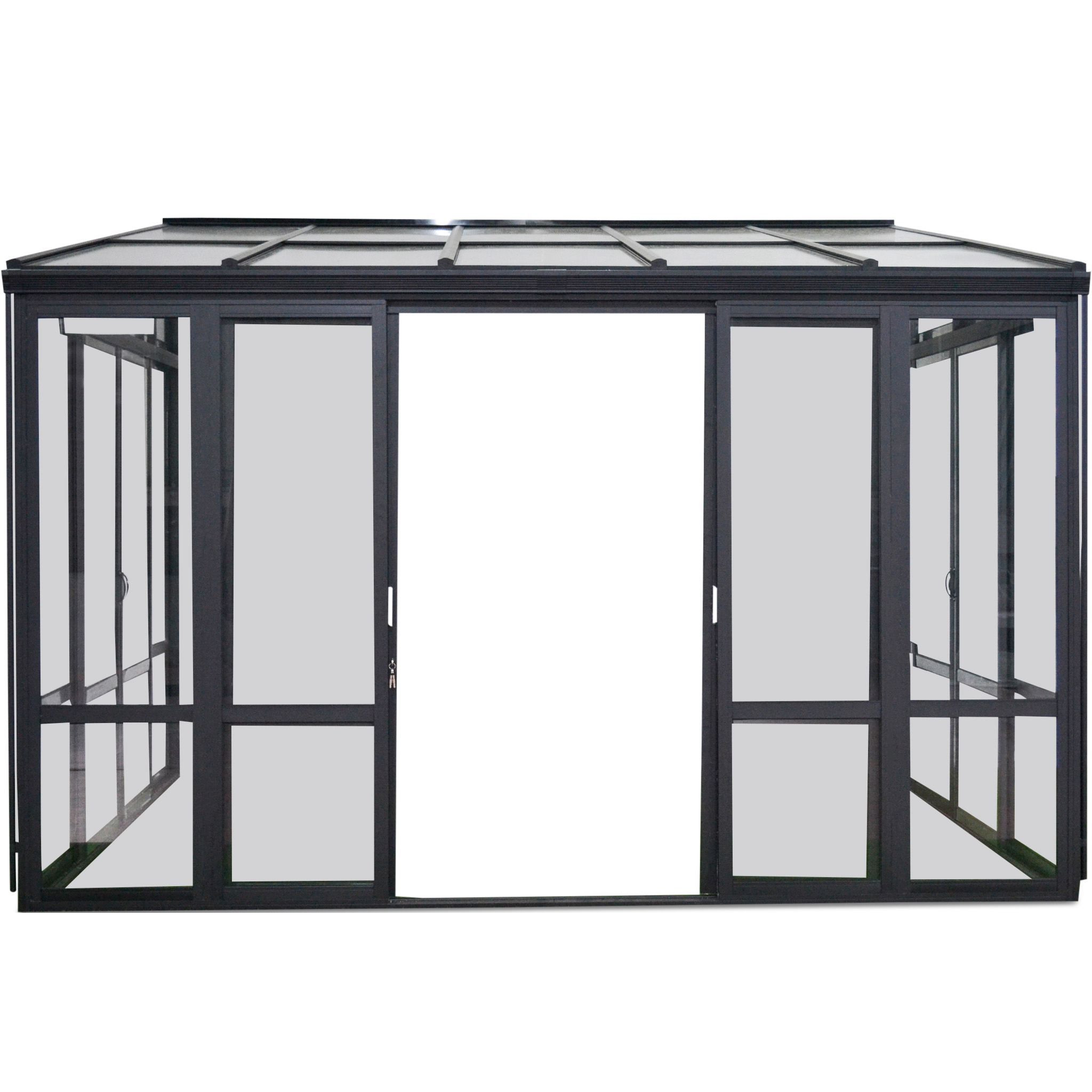 Uterum 10,7m² | Säkerhetsglas och kanalplast | Aluminiumstomme | Svart Uterum 10,7m² | Säkerhetsglas och kanalplast | Aluminiumstomme | Svart