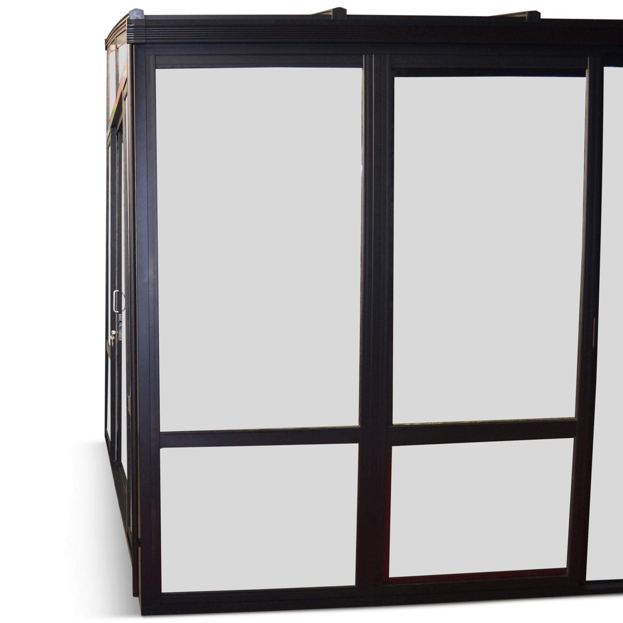 Uterum 14,8m² | Säkerhetsglas och kanalplast | Aluminiumstomme | Svart Uterum 14,8m² | Säkerhetsglas och kanalplast | Aluminiumstomme | Svart