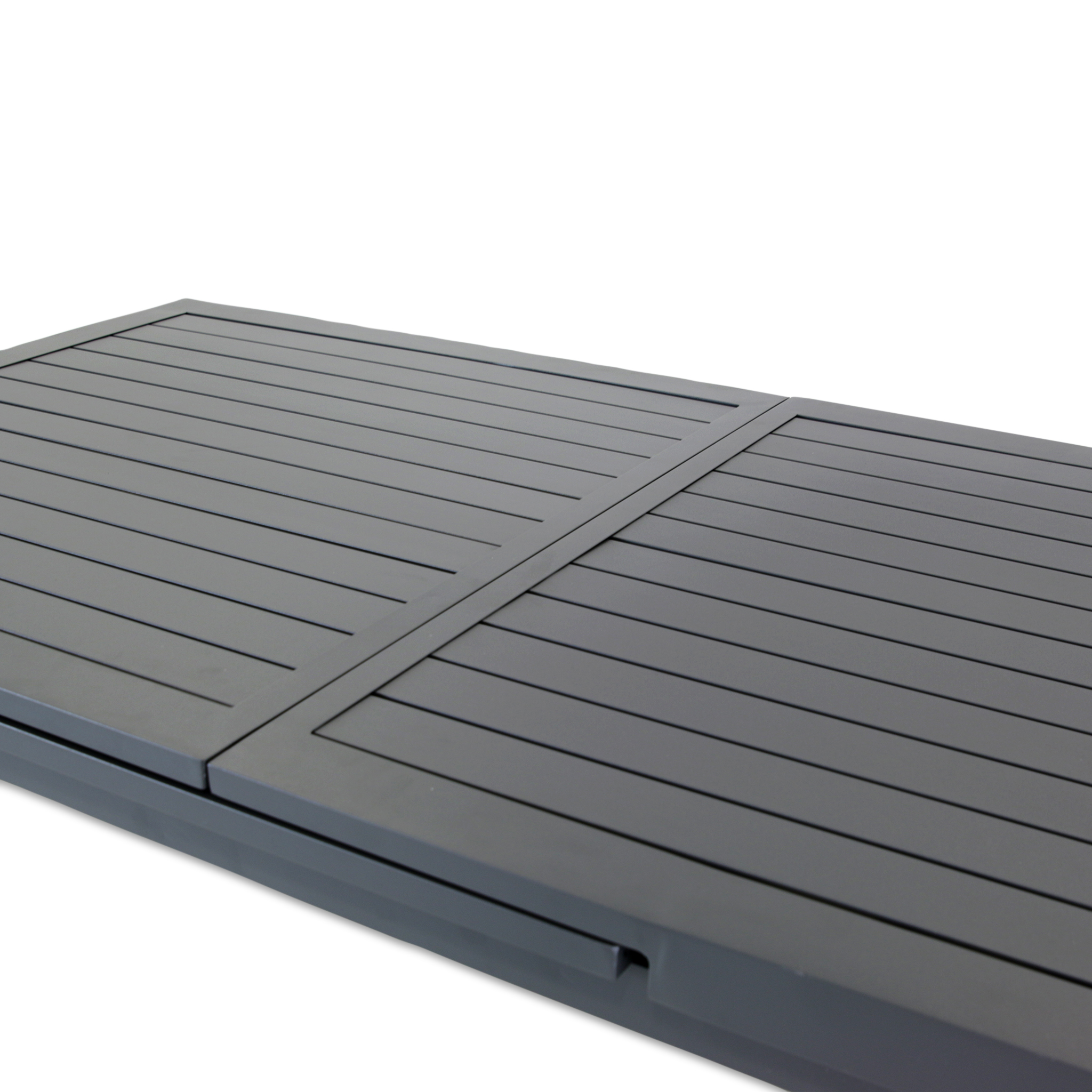 Förlängningsbart bord i aluminium 180-240cm | 8 positionsstolar Förlängningsbart bord i aluminium 180-240cm | 8 positionsstolar