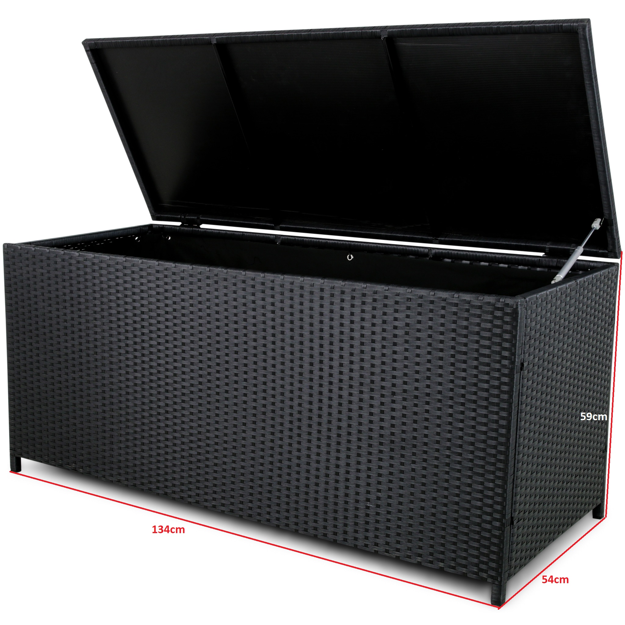 Dynbox i konstrotting till utemöbler | Svart Dynbox i konstrotting till utemöbler | Svart