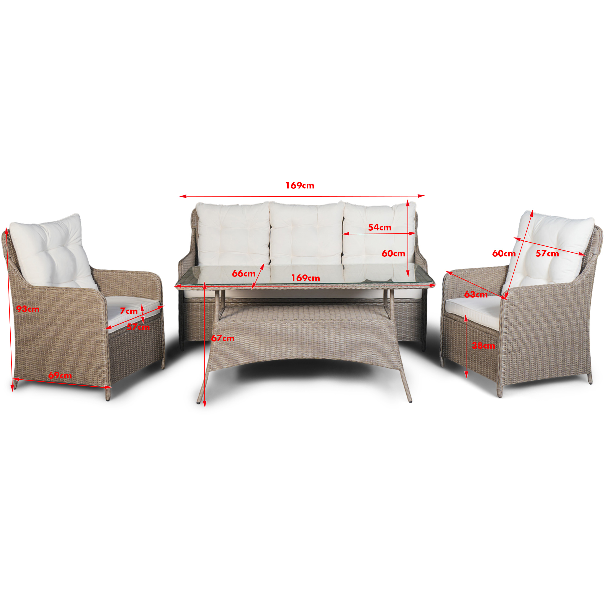 Loungegrupp utemöbler | Beige konstrotting | Rögrund Loungegrupp utemöbler | Beige konstrotting | Rögrund
