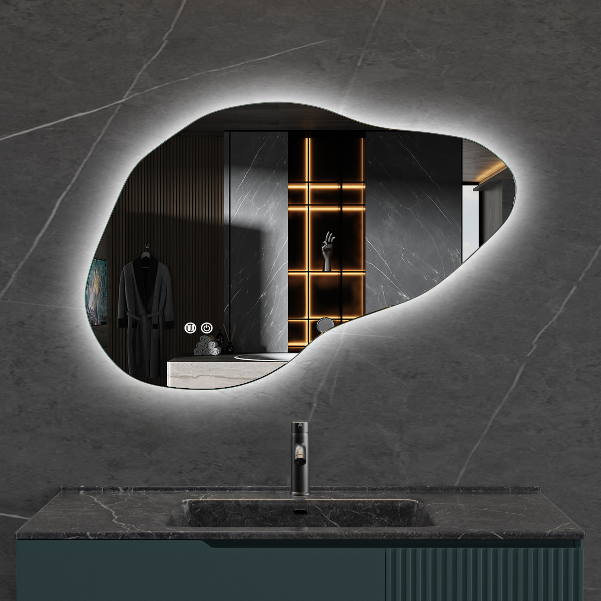 LED-spegel 90x60 cm | Anti-Fog | Justerbar belysning | Lyfco LED-spegel 90x60 cm | Anti-Fog | Justerbar belysning | Lyfco