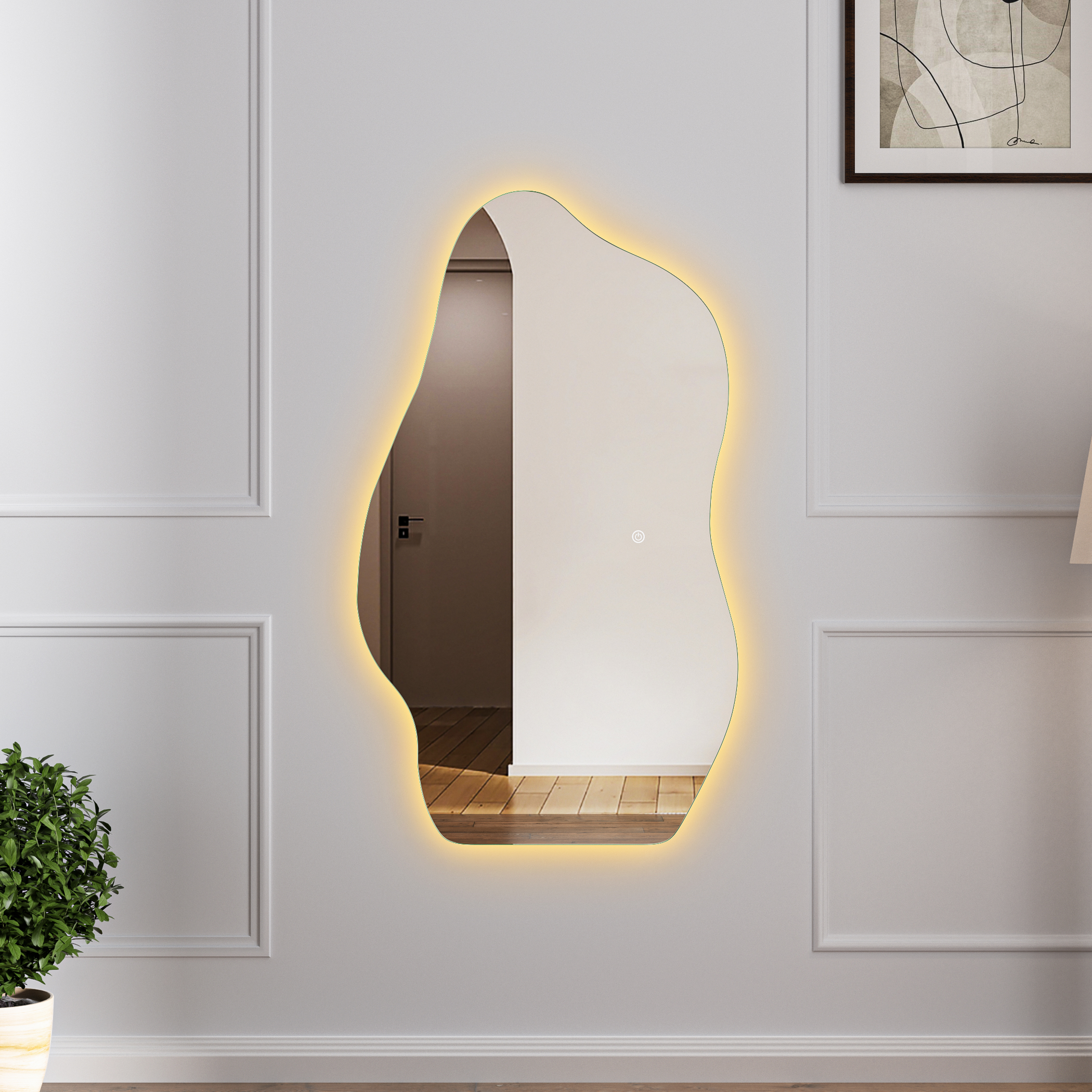 Stor spegel 120x70 cm | LED-belysning med dimmer | Bianca Stor spegel 120x70 cm | LED-belysning med dimmer | Bianca