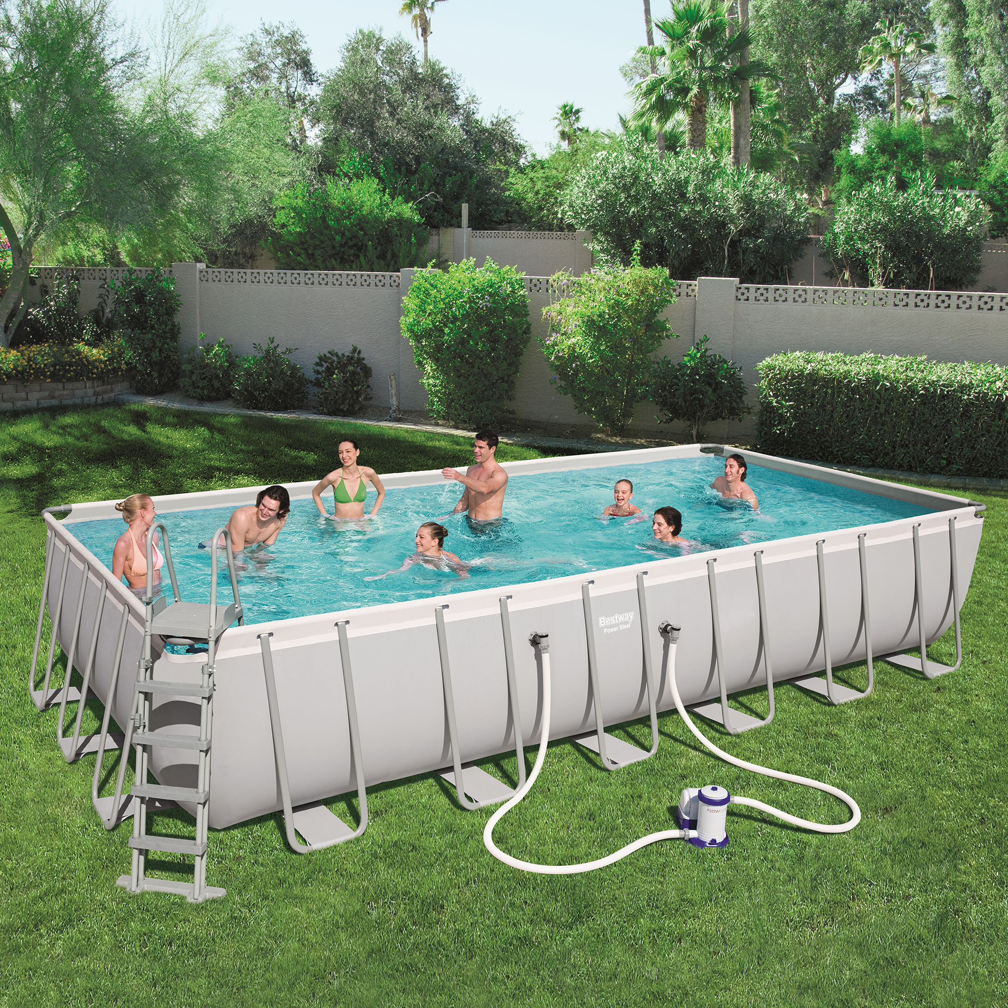 Bestway pool ovan mark 7,3x3,7m - 132cm djup | Power Steel (56474) Bestway pool ovan mark 7,3x3,7m - 132cm djup | Power Steel (56474)