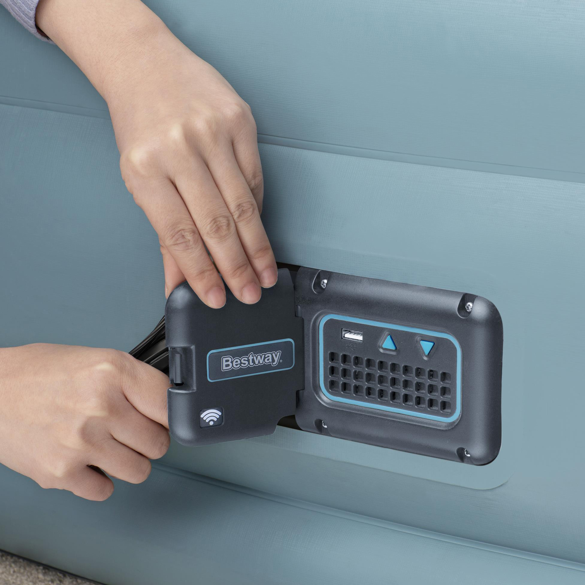 Tjock uppblåsbar dubbelsäng med APP-styrning - Bestway Tritech Queen Airbed Tjock uppblåsbar dubbelsäng med APP-styrning - Bestway Tritech Queen Airbed