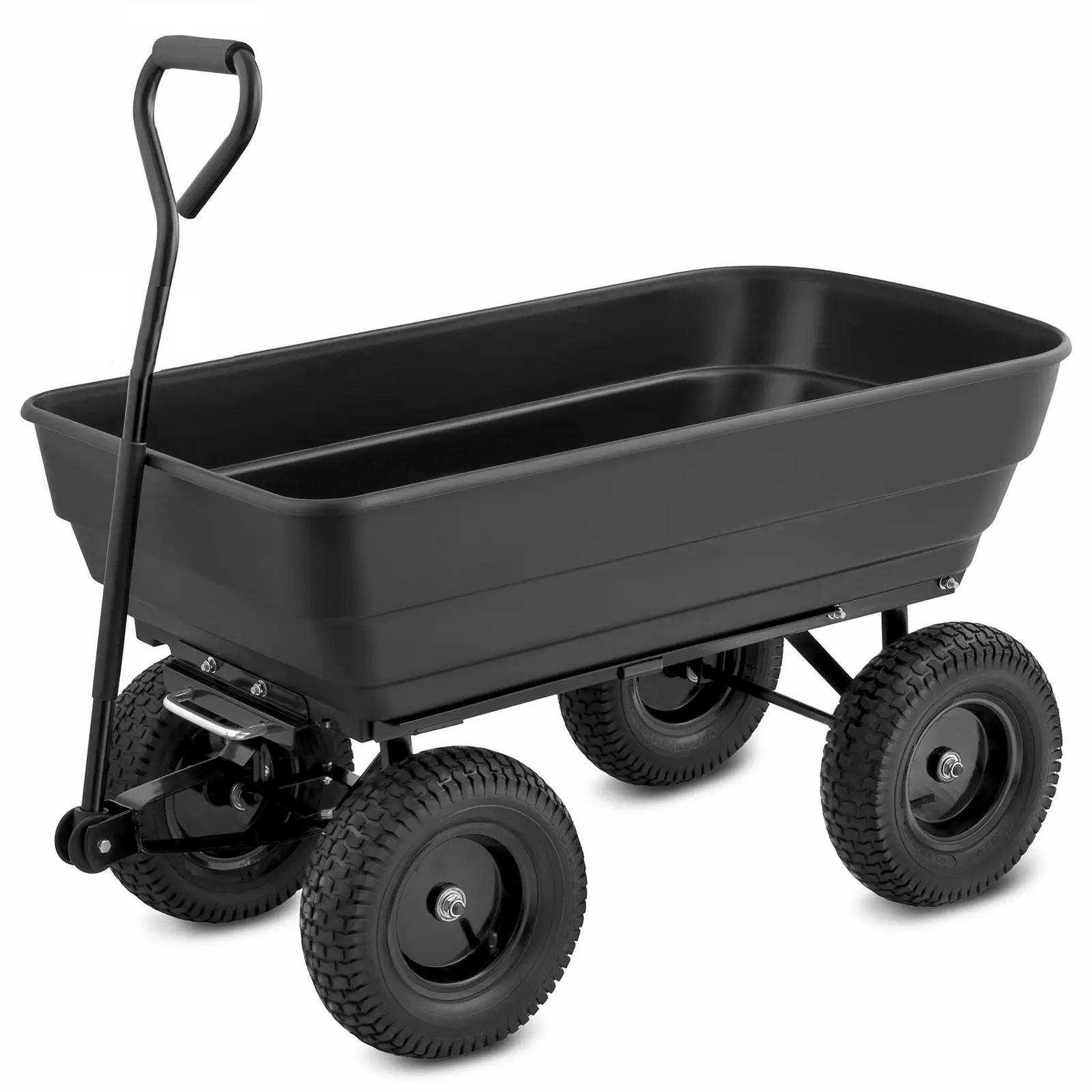 Tippbar trädgårdsvagn 125L | Hållbar stålram | Svart Tippbar trädgårdsvagn 125L | Hållbar stålram | Svart