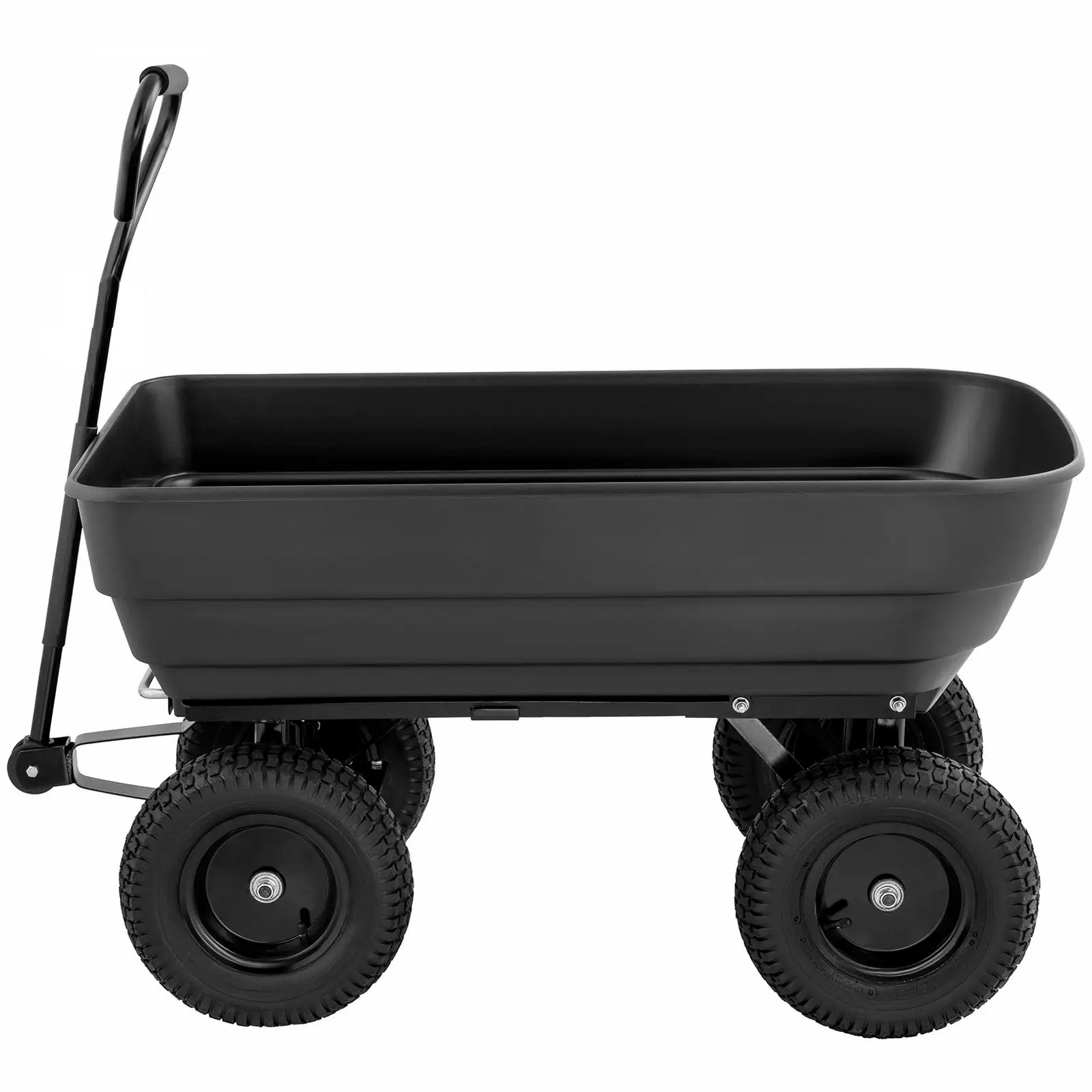 Tippbar trädgårdsvagn 125L | Hållbar stålram | Svart Tippbar trädgårdsvagn 125L | Hållbar stålram | Svart
