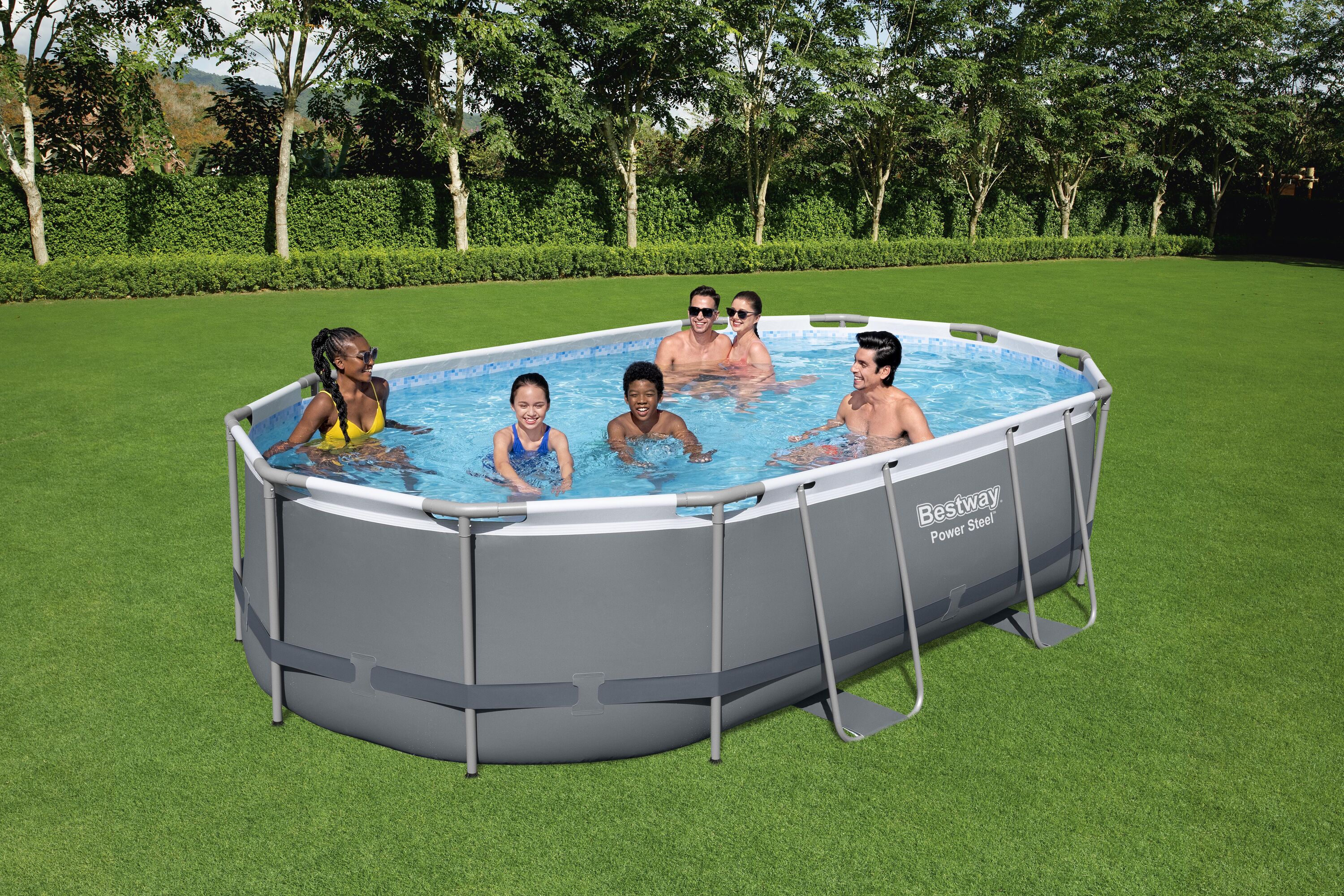 Bestway pool ovan mark 4,88x3,05m - 1m djup | Power Steel Oval (56448) Bestway pool ovan mark 4,88x3,05m - 1m djup | Power Steel Oval (56448)