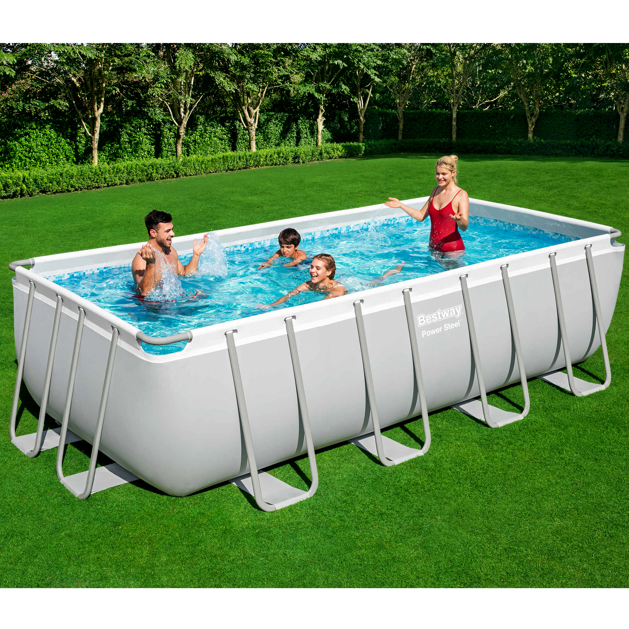 Bestway pool ovan mark 4,9x2,4m - 122cm djup | Power Steel (56670) Bestway pool ovan mark 4,9x2,4m - 122cm djup | Power Steel (56670)