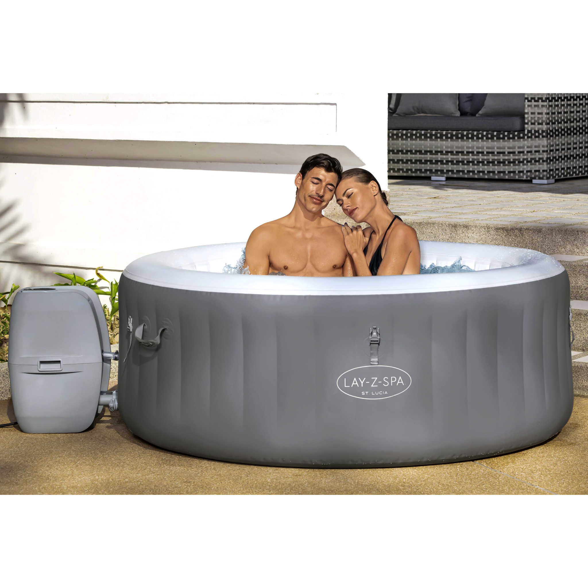 Lay-Z Spa St.Lucia AirJet | Bestway uppblåsbart spabad 2-3 personer Lay-Z Spa St.Lucia AirJet | Bestway uppblåsbart spabad 2-3 personer