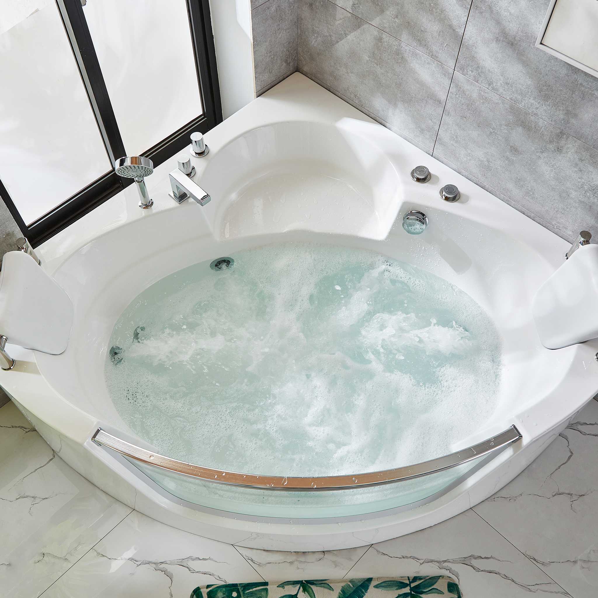 Bubbelbadkar med glasfront & värmare 140x140cm | BK-006V Bubbelbadkar med glasfront & värmare 140x140cm | BK-006V