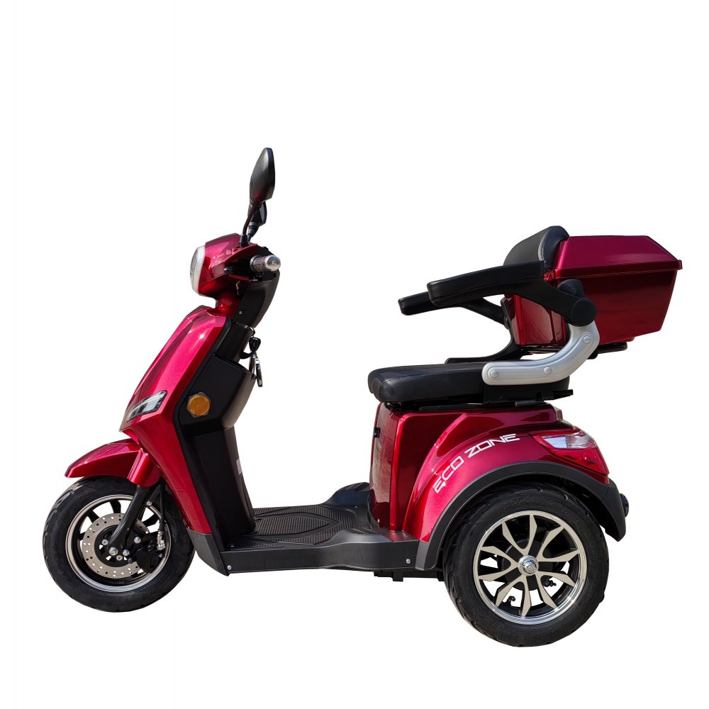 Elektrisk 3-Hjuls Promenadscooter | Tyst & Kraftfull | Röd Elektrisk 3-Hjuls Promenadscooter | Tyst & Kraftfull | Röd
