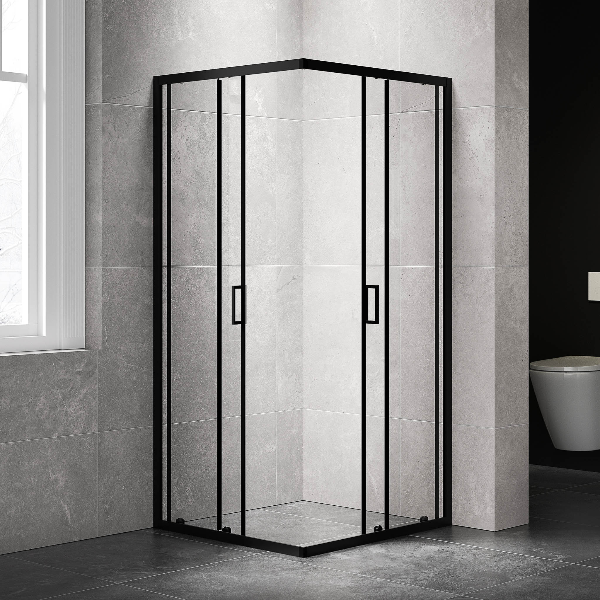 Duschhörna med skjutdörrar | 6mm säkerhetsglas | Modern design Duschhörna med skjutdörrar | 6mm säkerhetsglas | Modern design
