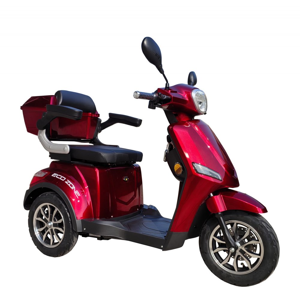 Elektrisk 3-Hjuls Promenadscooter | Tyst & Kraftfull | Röd Elektrisk 3-Hjuls Promenadscooter | Tyst & Kraftfull | Röd