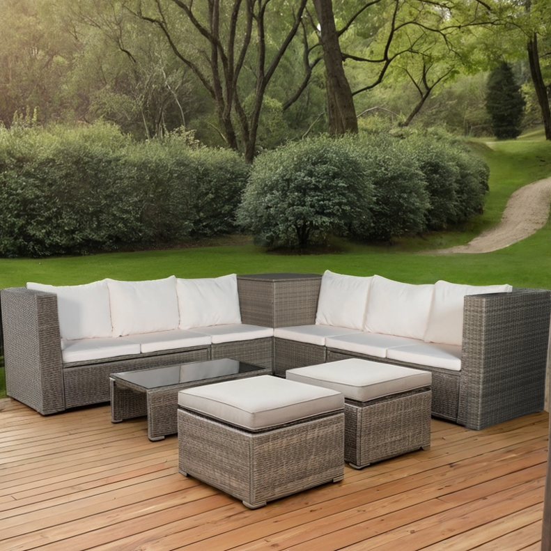 Exklusiv loungegrupp | Inbyggd förvaring | Brun konstrotting | Djursvik Exklusiv loungegrupp | Inbyggd förvaring | Brun konstrotting | Djursvik