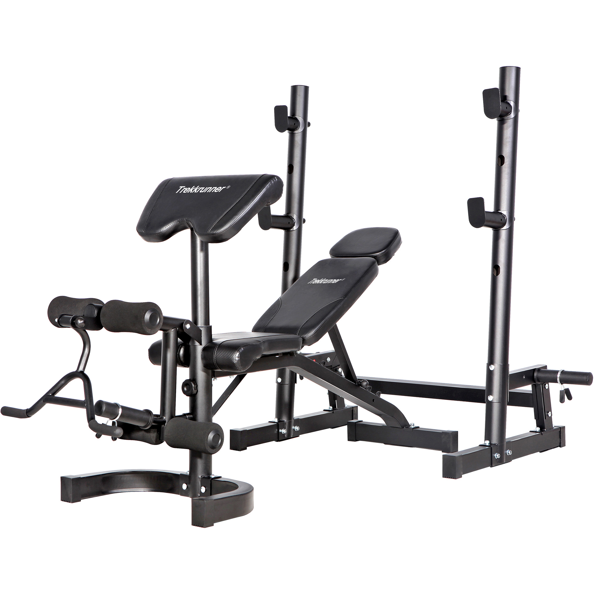 Ställbar träningsbänk | Bänkpress, benspark, leg curl & bicepscurl Ställbar träningsbänk | Bänkpress, benspark, leg curl & bicepscurl