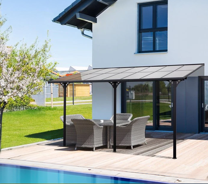 Altantak 4,35x3 m | Kanalplast / Aluminium | Extra hög | Grå Altantak 4,35x3 m | Kanalplast / Aluminium | Extra hög | Grå