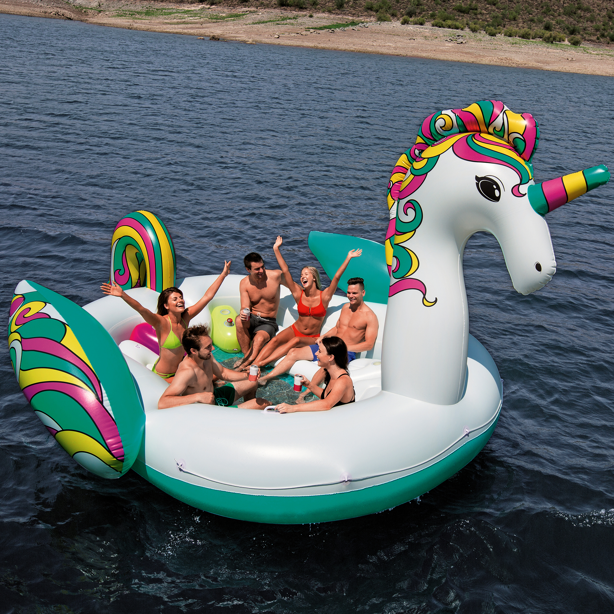 Gigantisk flytande enh�rning f�r 6 personer - 6x4 meter