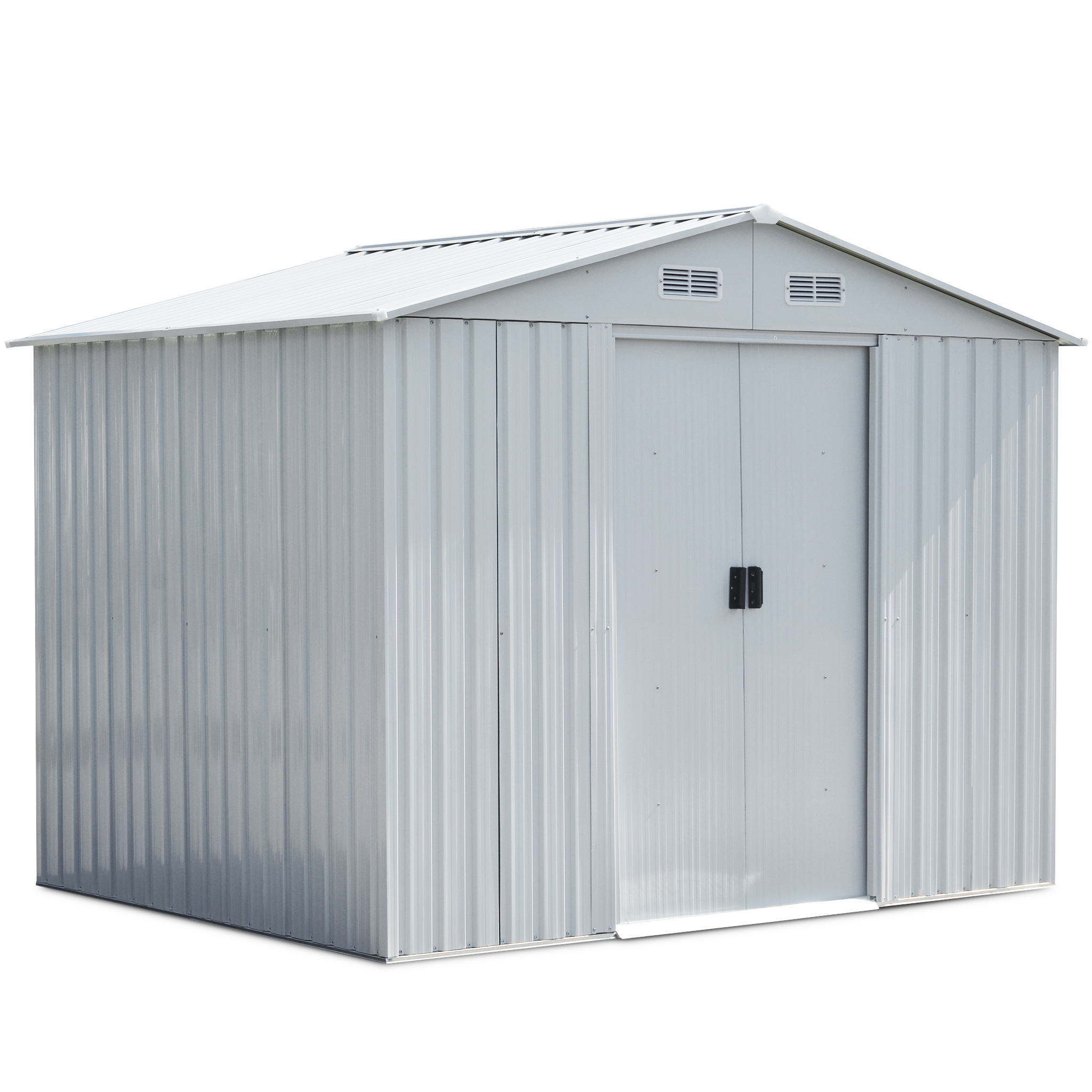 Förråd och redskapsbod 5,3m² | Skjutdörr | Med bas | Vit Förråd och redskapsbod 5,3m² | Skjutdörr | Med bas | Vit