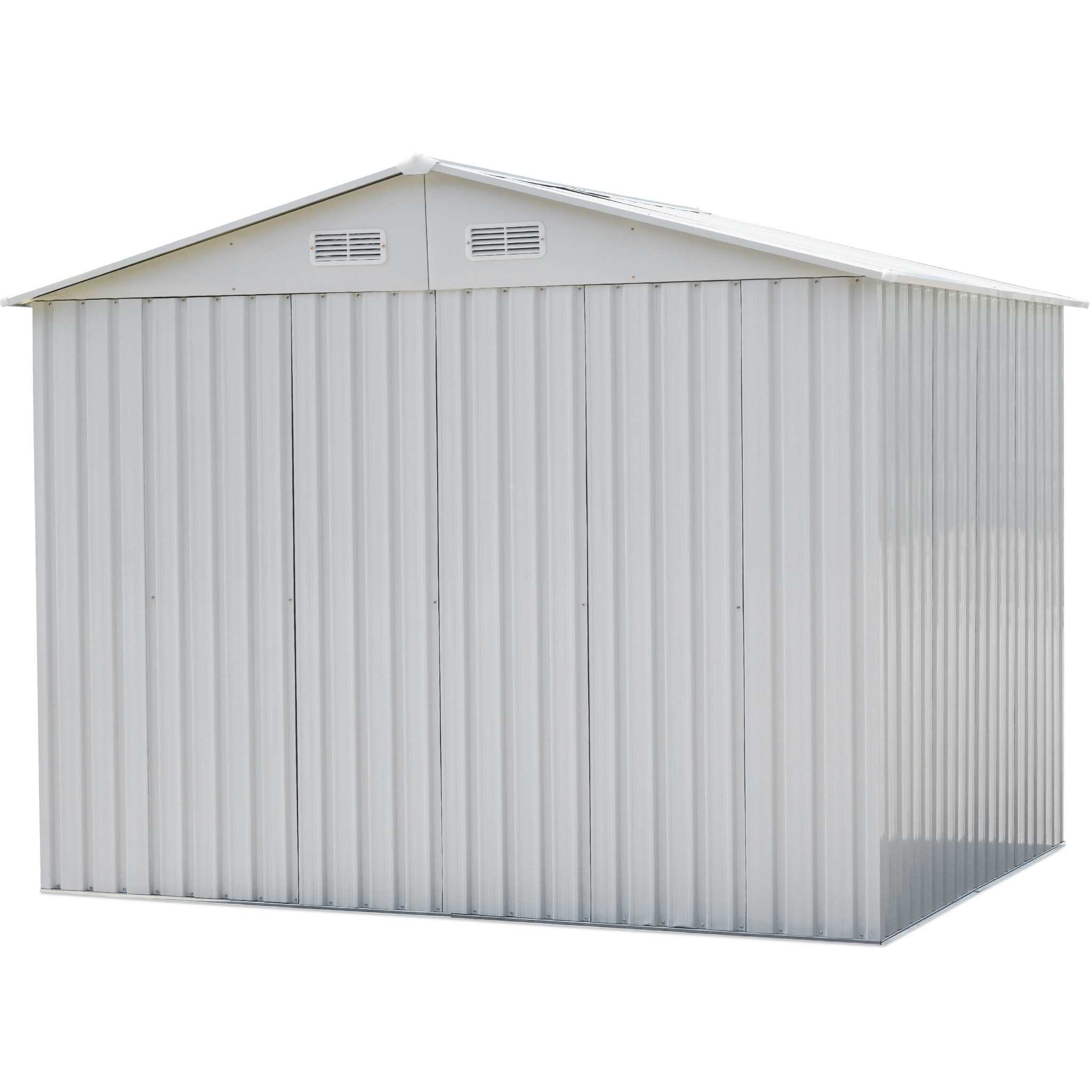 Förråd och redskapsbod 5,3m² | Skjutdörr | Med bas | Vit Förråd och redskapsbod 5,3m² | Skjutdörr | Med bas | Vit