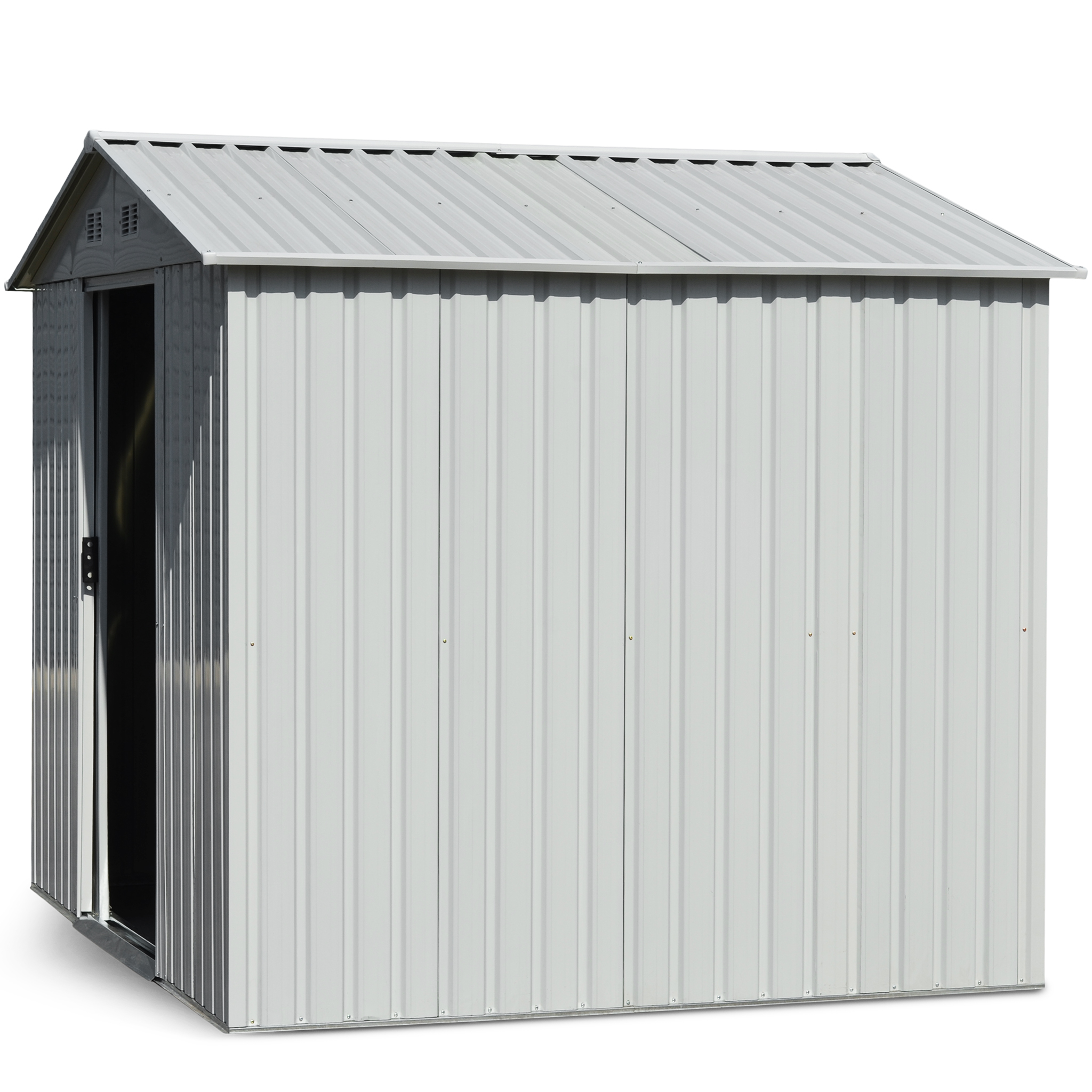 Förråd och redskapsbod 5,3m² | Skjutdörr | Med bas | Vit Förråd och redskapsbod 5,3m² | Skjutdörr | Med bas | Vit