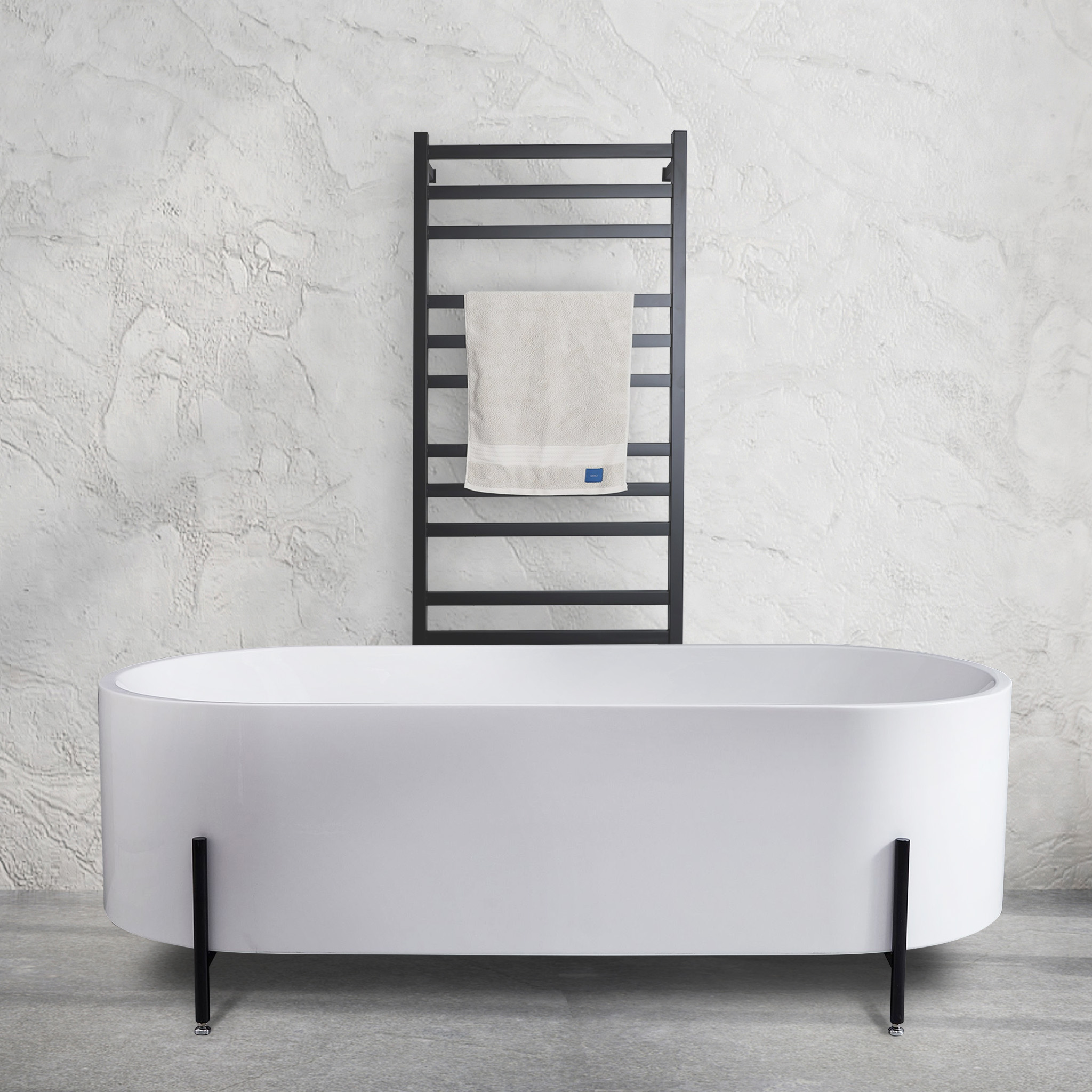 Badkar med ben 170cm | Helgjutet i akryl | Runda kanter