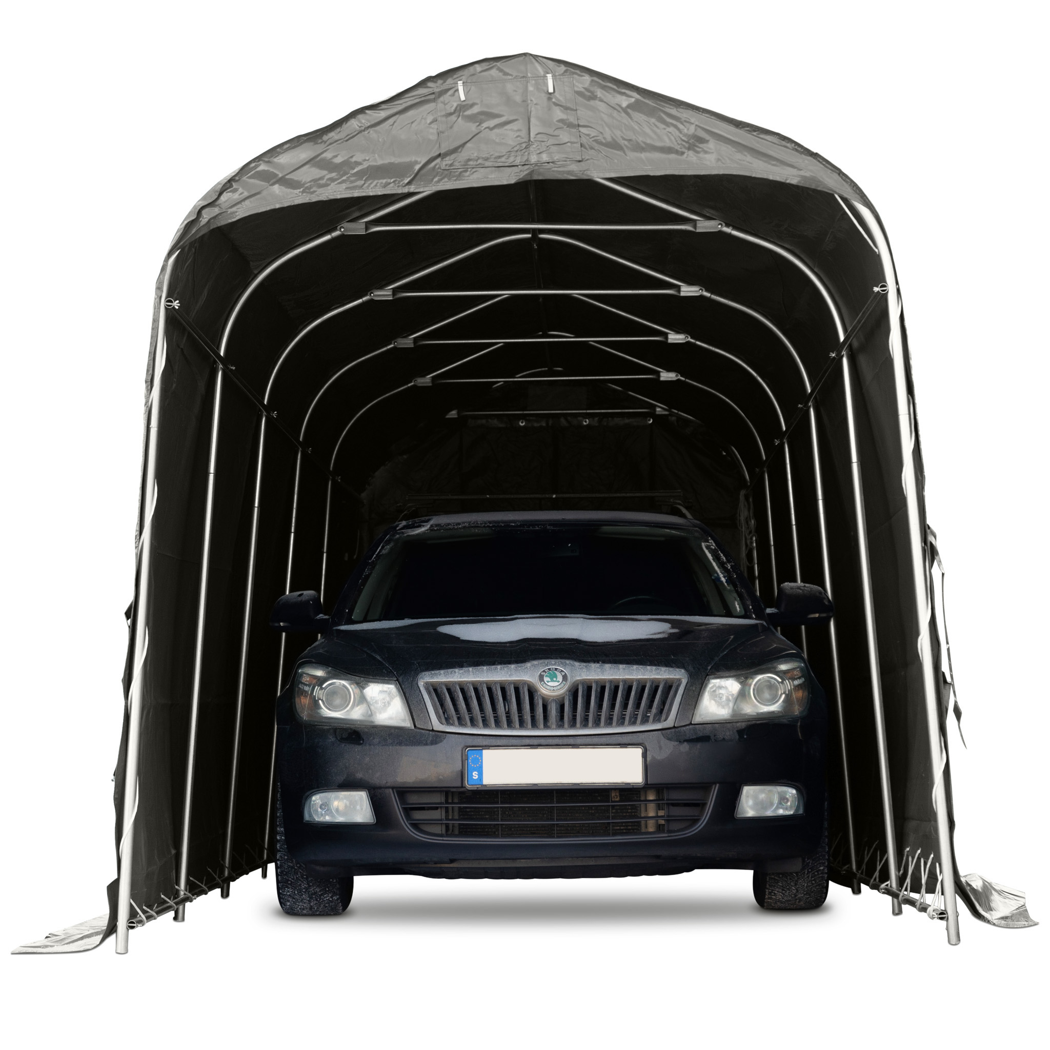 Garagetält 2,4x6m | 14,4m² - 500g/m² | PVC - Grå Garagetält 2,4x6m | 14,4m² - 500g/m² | PVC - Grå