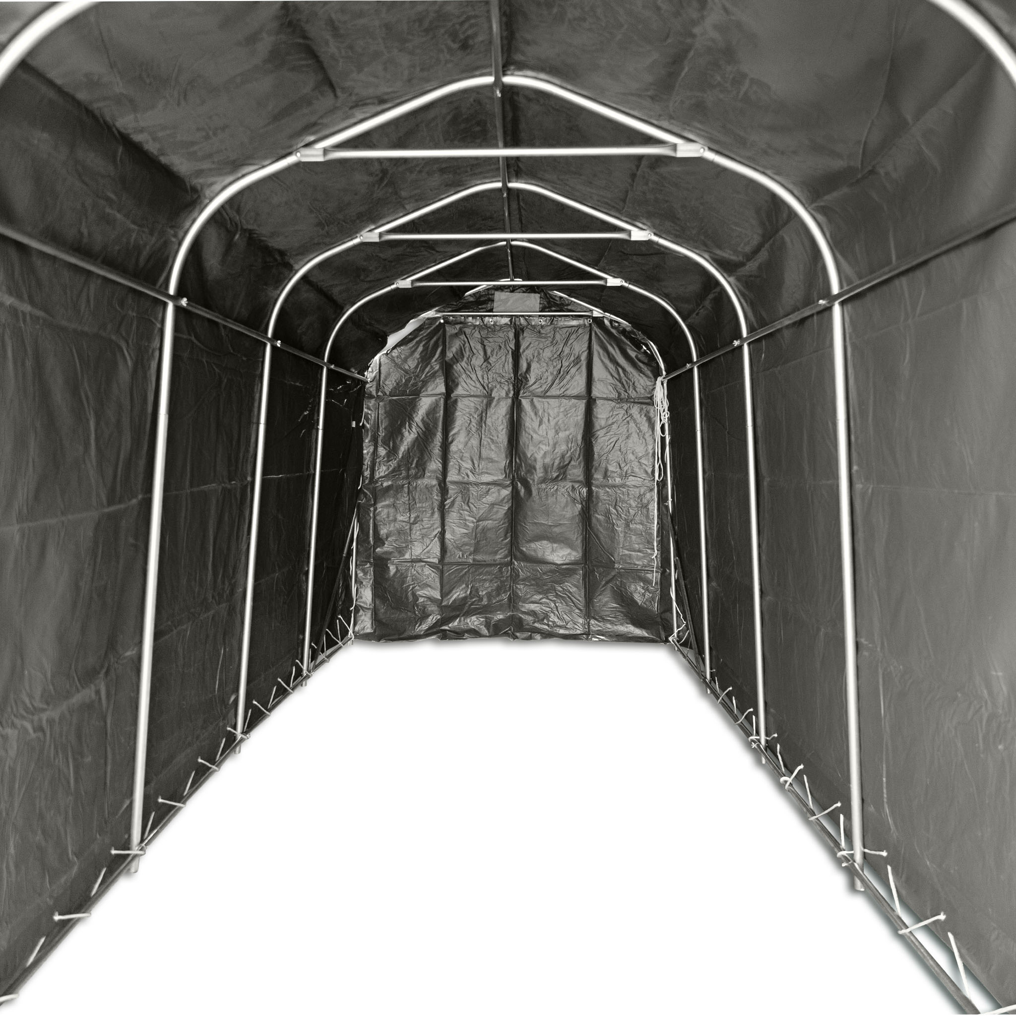 Garagetält 2,4x6m | 14,4m² - 500g/m² | PVC - Grå Garagetält 2,4x6m | 14,4m² - 500g/m² | PVC - Grå