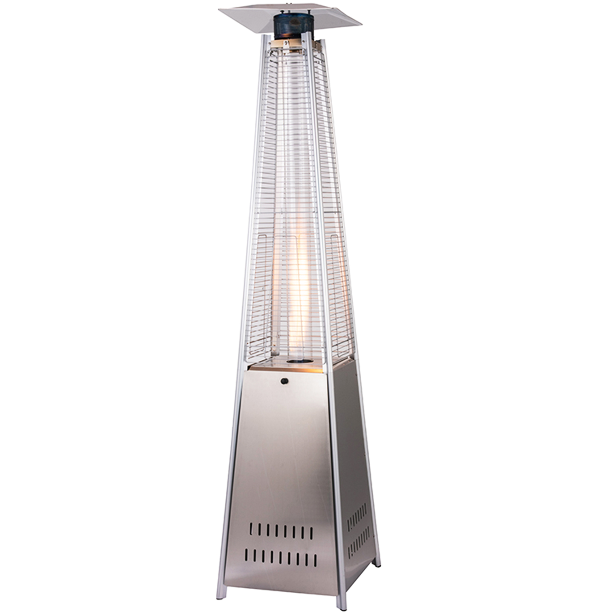 Gasdriven terrassv�rmare 13kW | Pyramidformad | Rostfritt st�l