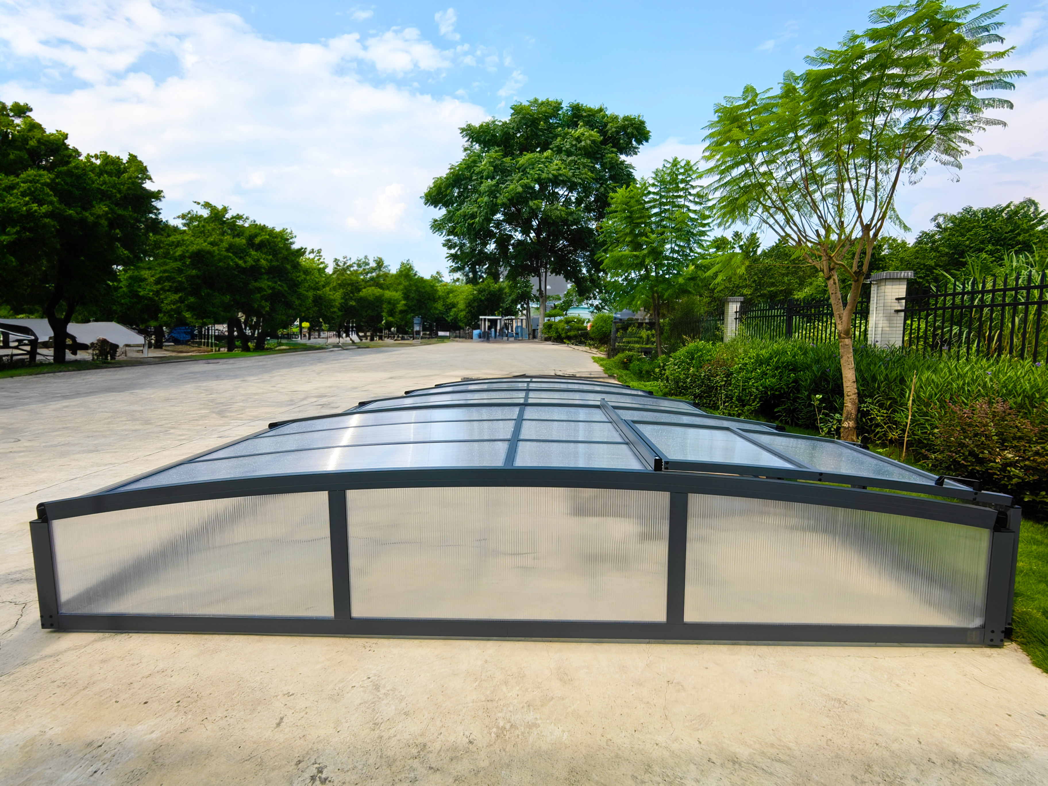 Pooltak 4x8m | Utan skenor | UV-skydd Pooltak 4x8m | Utan skenor | UV-skydd