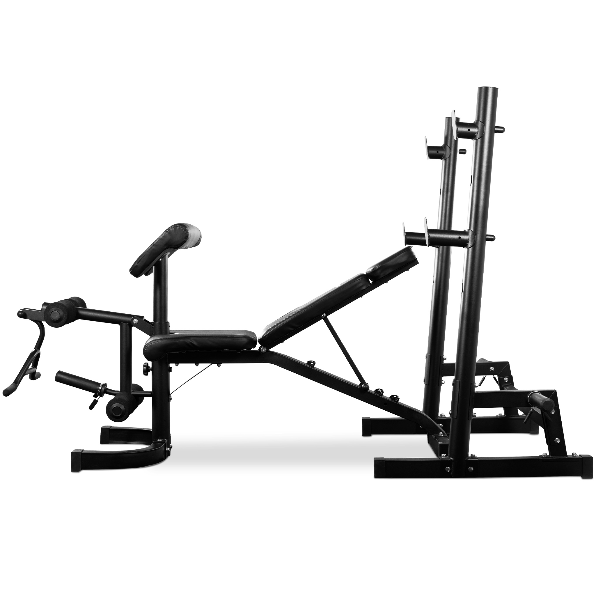 Ställbar träningsbänk | Bänkpress, benspark, leg curl & bicepscurl Ställbar träningsbänk | Bänkpress, benspark, leg curl & bicepscurl