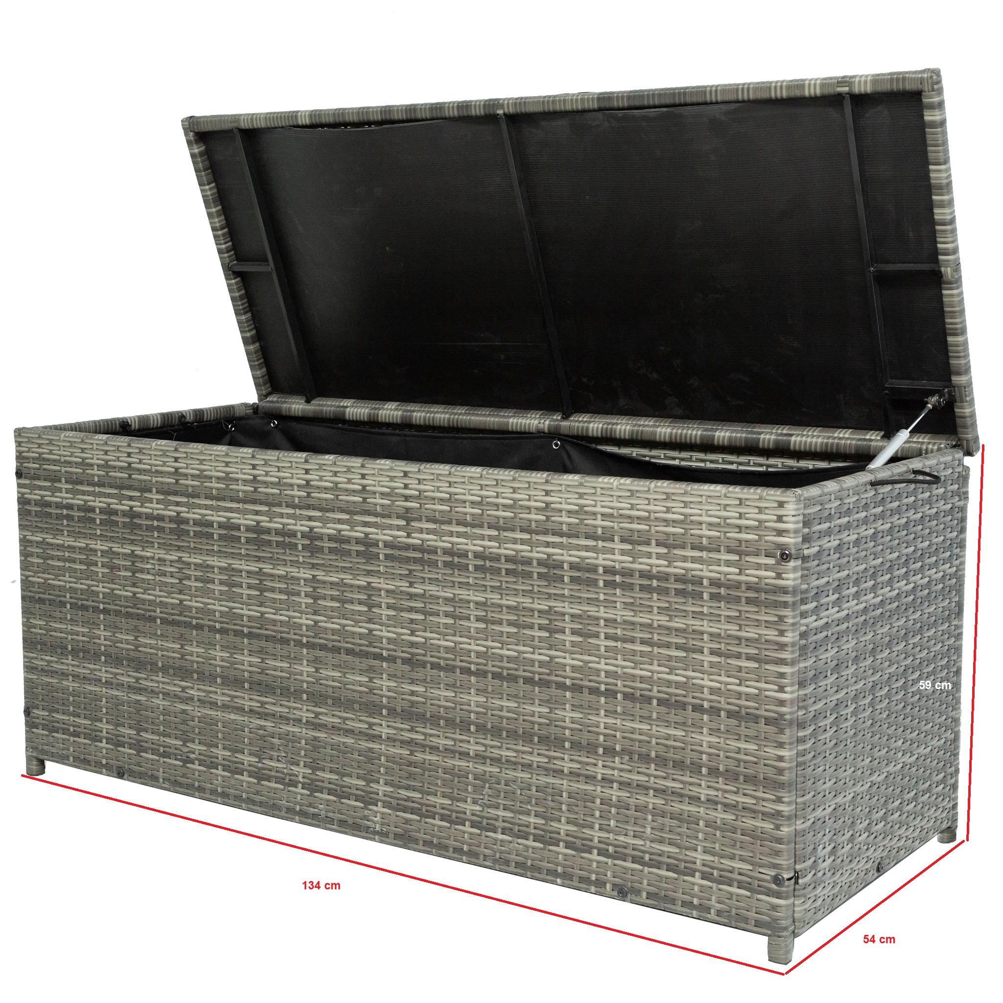 Dynbox i konstrotting | Grå | 134x54x59cm Dynbox i konstrotting | Grå | 134x54x59cm