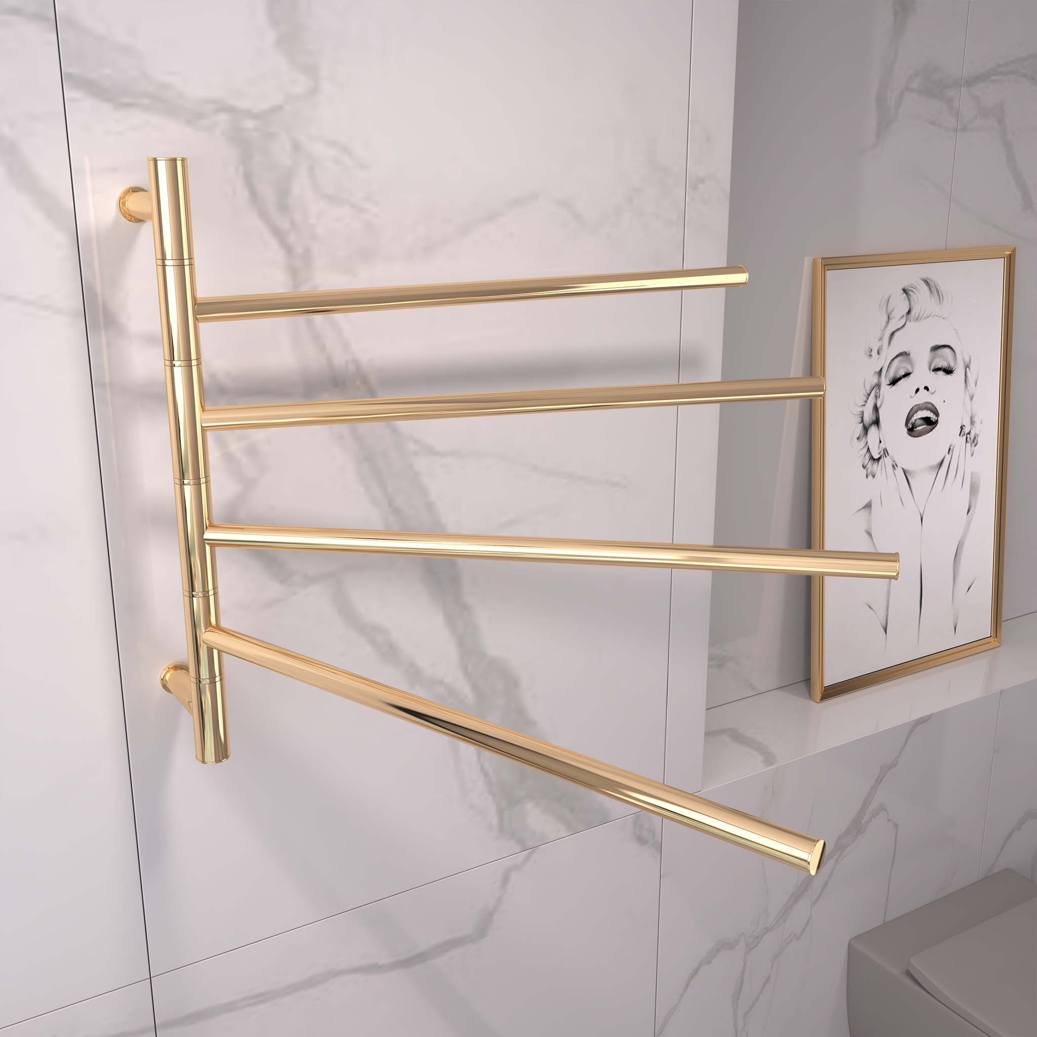 Stor elektrisk handdukstork 63x55x12,5cm | 9007 | Guld Stor elektrisk handdukstork 63x55x12,5cm | 9007 | Guld