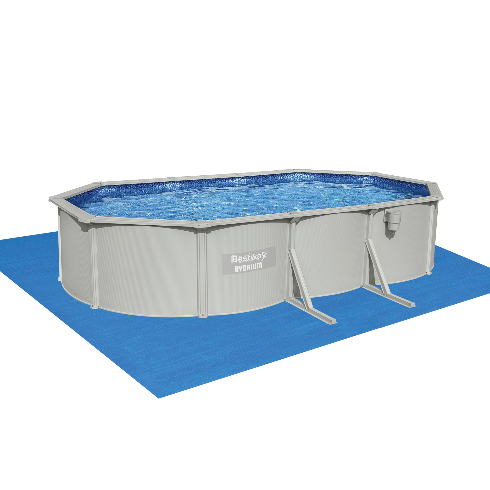 Bestway st�lv�ggspool 6,1x3,6m - 1,2m djup | Hydrium Pool set (56369)