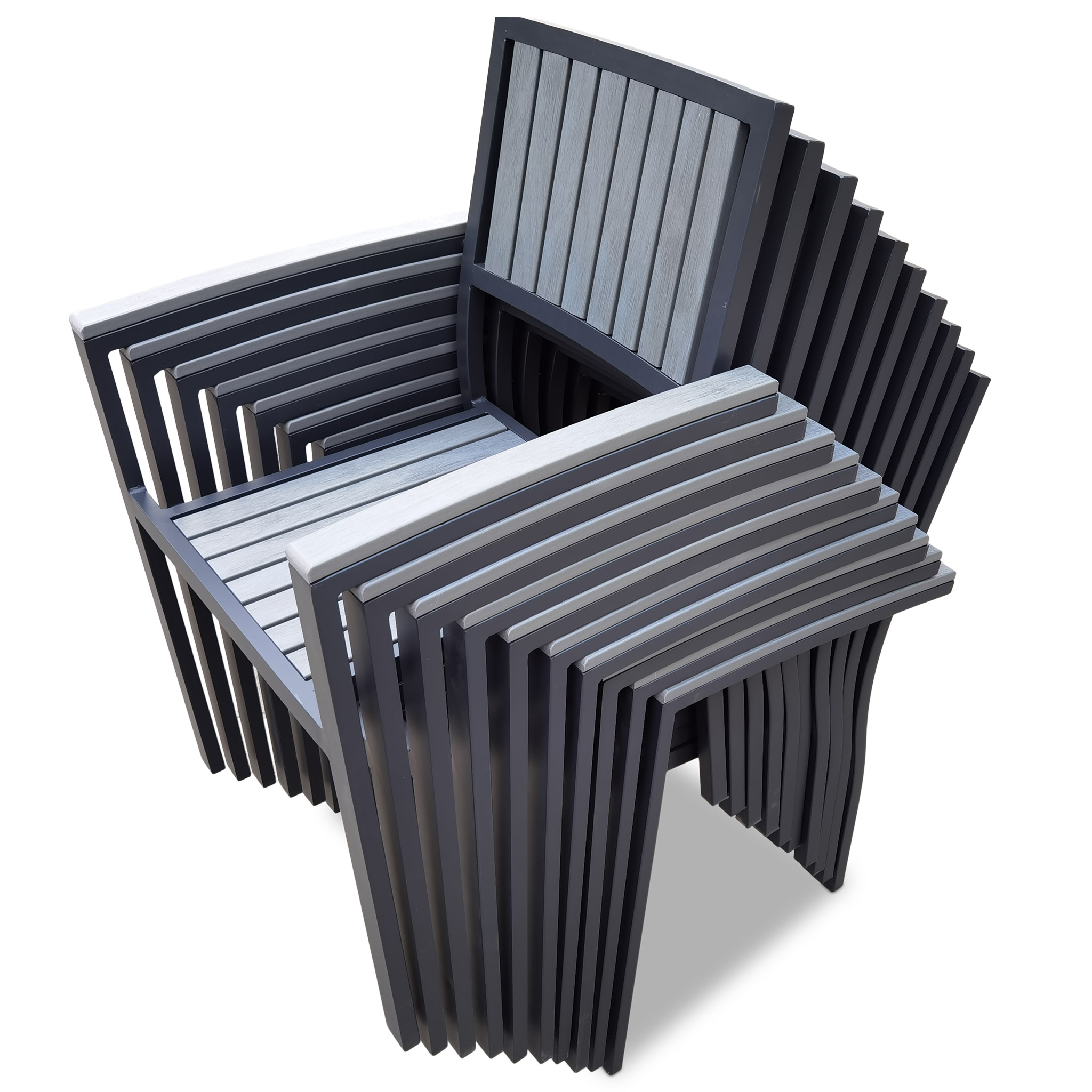 Trädgårdsstol i aluminium och komposit - Rindö 10-pack Trädgårdsstol i aluminium och komposit - Rindö 10-pack