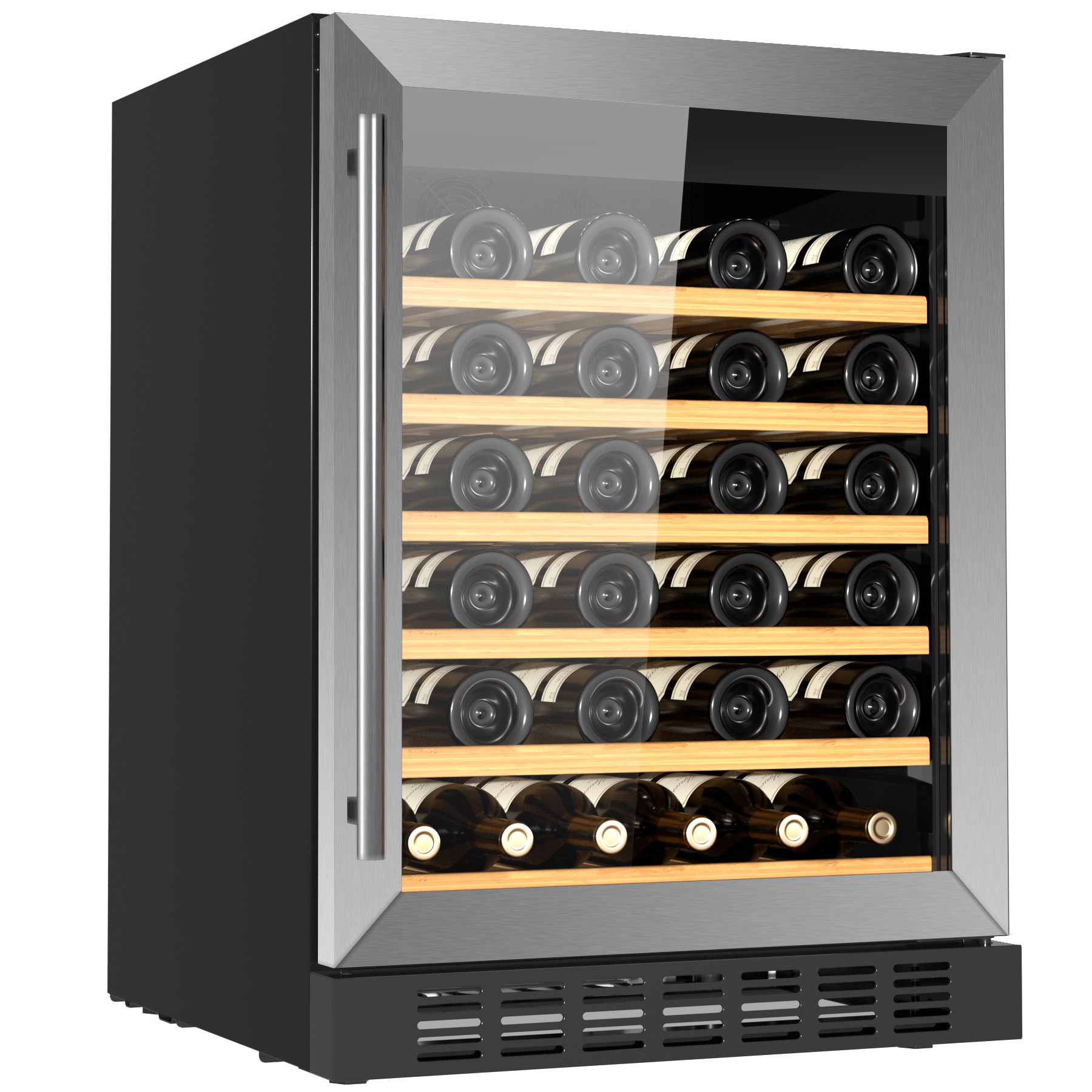 Stor inbyggbar vinkyl 46 flaskor | LED-belysning Stor inbyggbar vinkyl 46 flaskor | LED-belysning