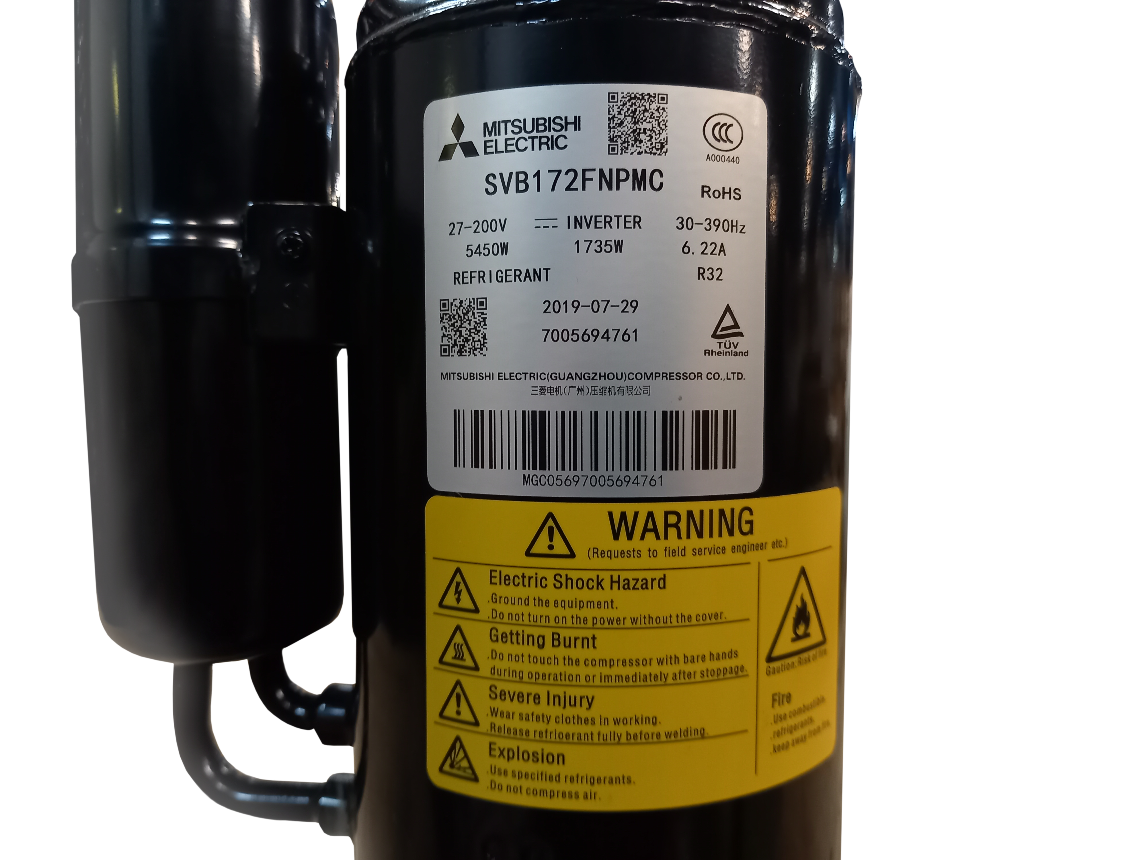 Kompressor till luft/vattenvärmepump SVB172FNPMC Kompressor till luft/vattenvärmepump SVB172FNPMC