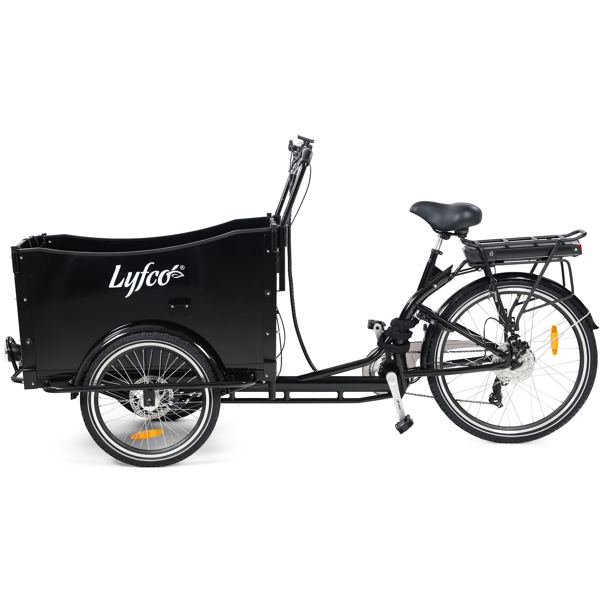El-lådcykel - 17Ah batteri - Svart trälåda El-lådcykel - 17Ah batteri - Svart trälåda