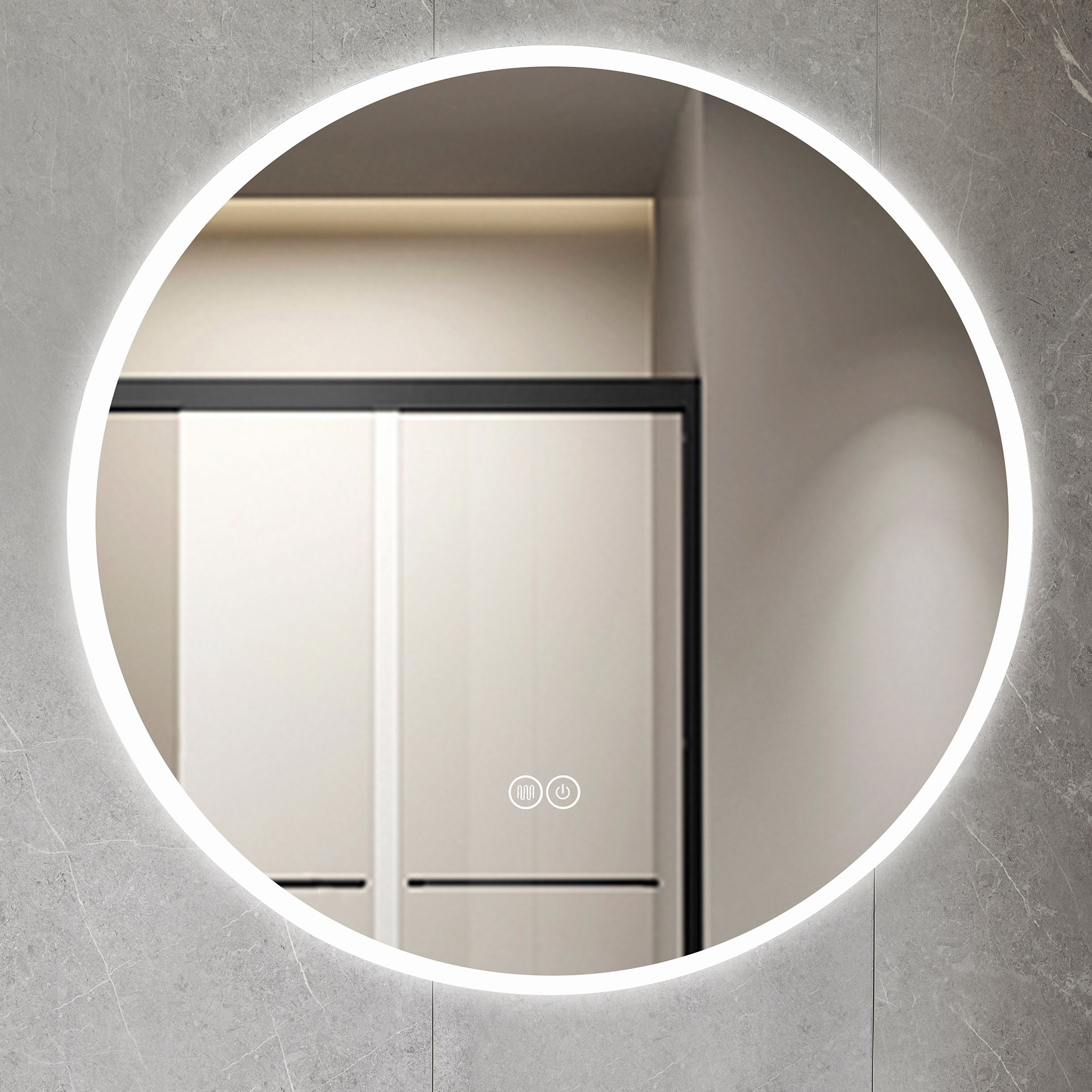 Rund badrumsspegel 100cm | LED-belysning & anti-fog