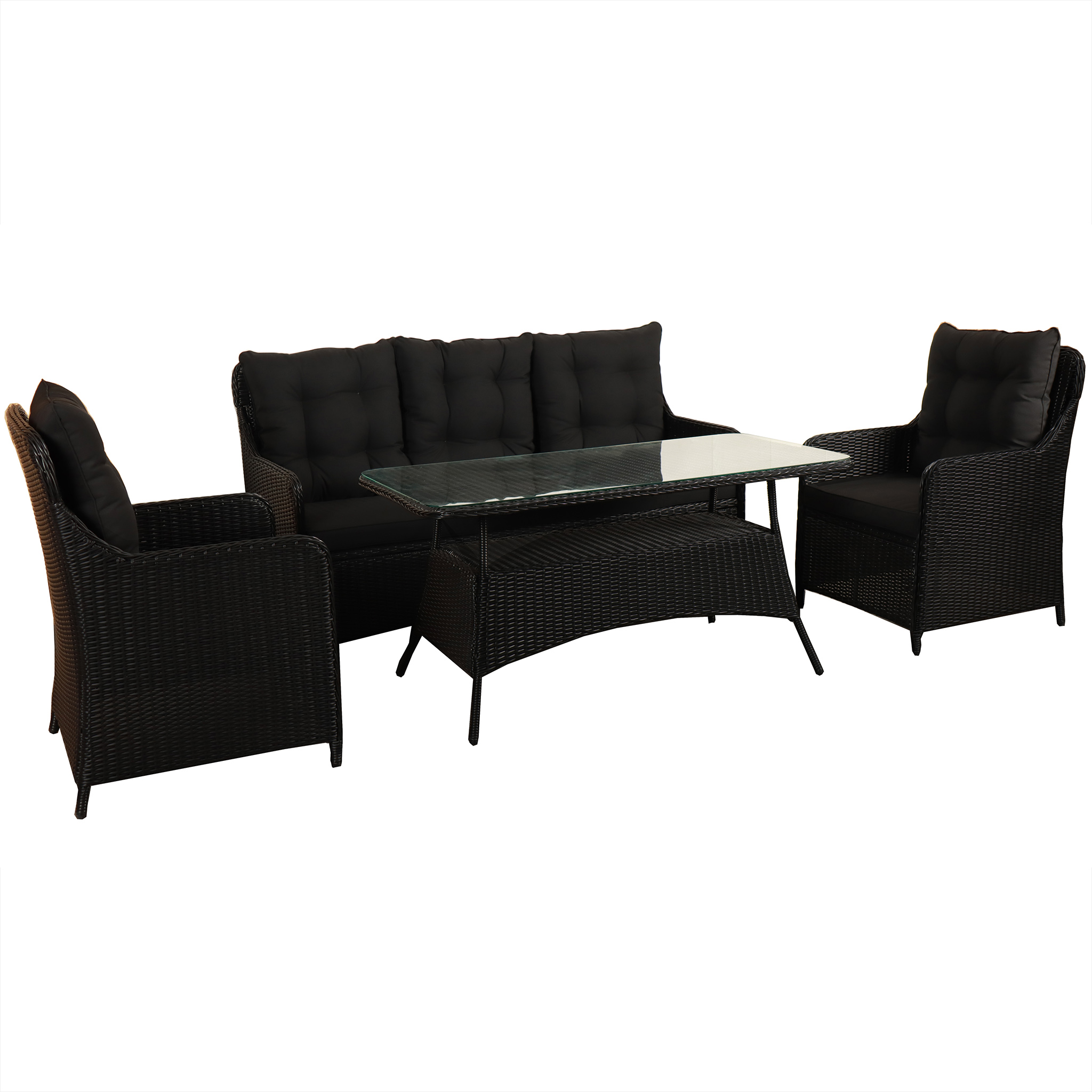 Loungegrupp utemöbler | Svart konstrotting | Rögrund Loungegrupp utemöbler | Svart konstrotting | Rögrund