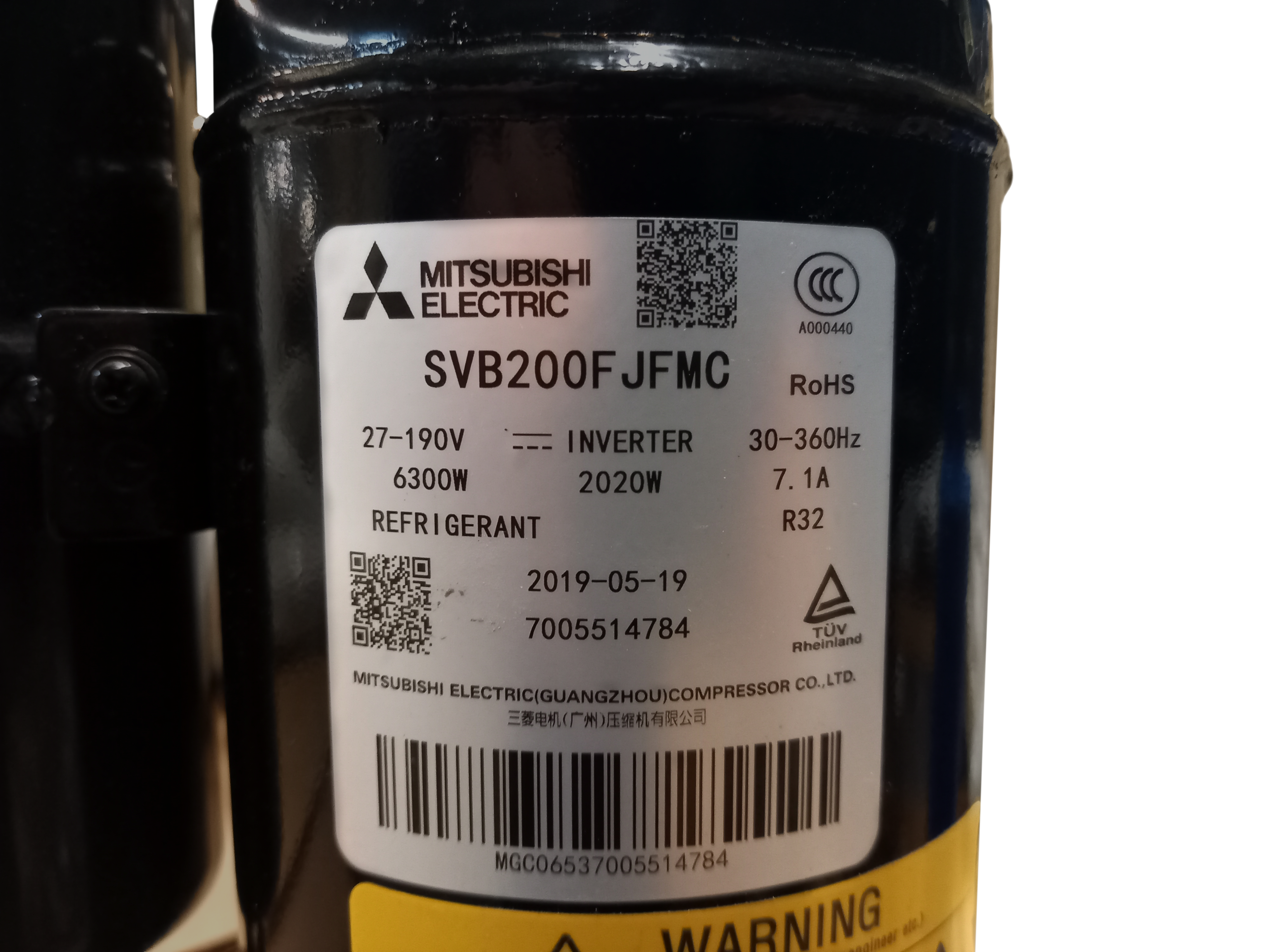 Kompressor till luft/vattenv�rmepump SVB200FJFMC
