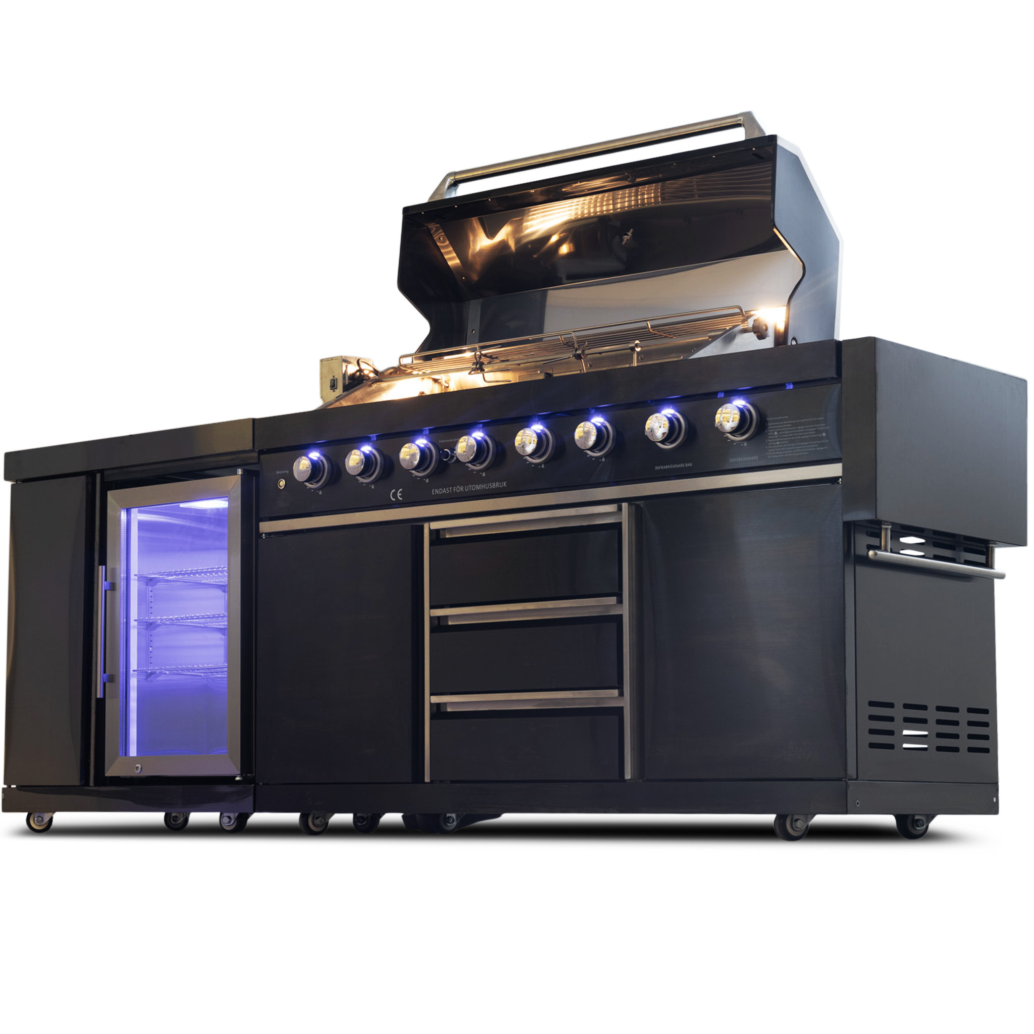 Rostfri gasolgrill/utekök | Varmluftsfunktion | New Orleans Blackline Rostfri gasolgrill/utekök | Varmluftsfunktion | New Orleans Blackline