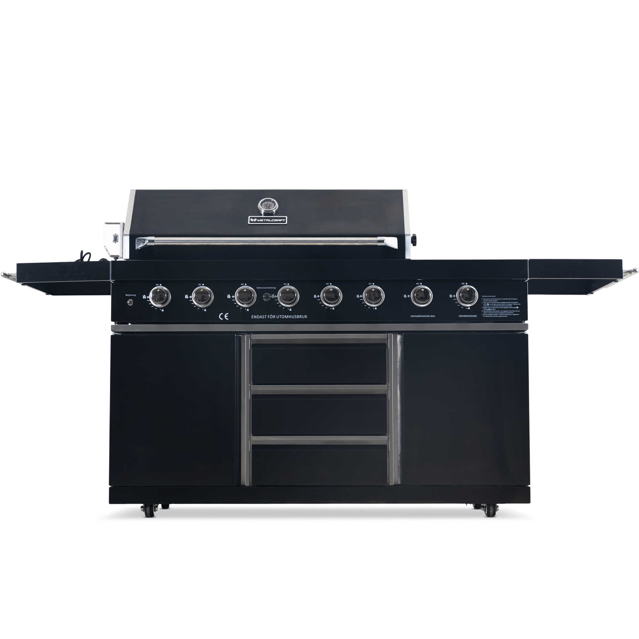 Rostfri gasolgrill/utekök | Varmluftsfunktion | New Orleans Blackline Rostfri gasolgrill/utekök | Varmluftsfunktion | New Orleans Blackline