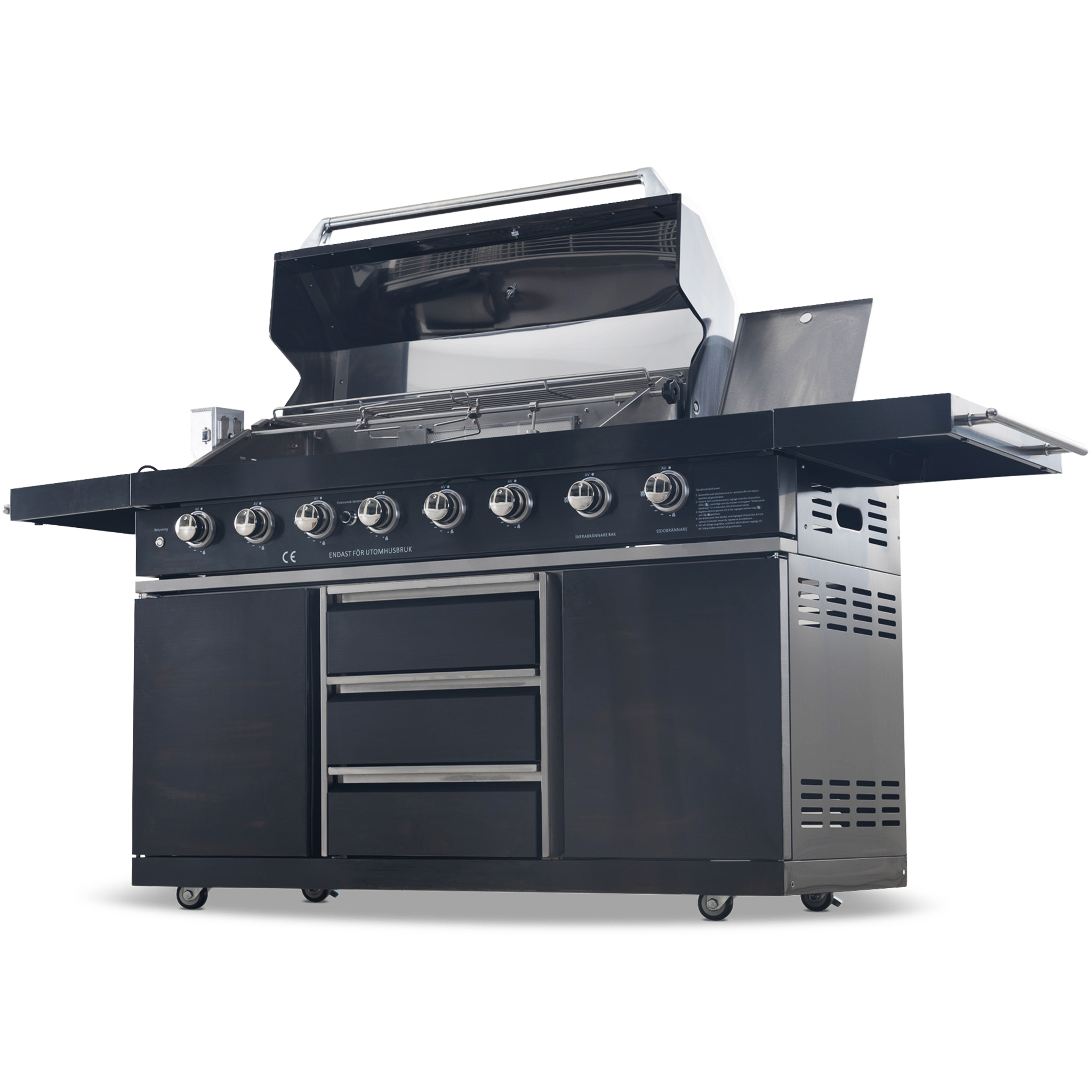Rostfri gasolgrill/utekök | Varmluftsfunktion | New Orleans Blackline Rostfri gasolgrill/utekök | Varmluftsfunktion | New Orleans Blackline