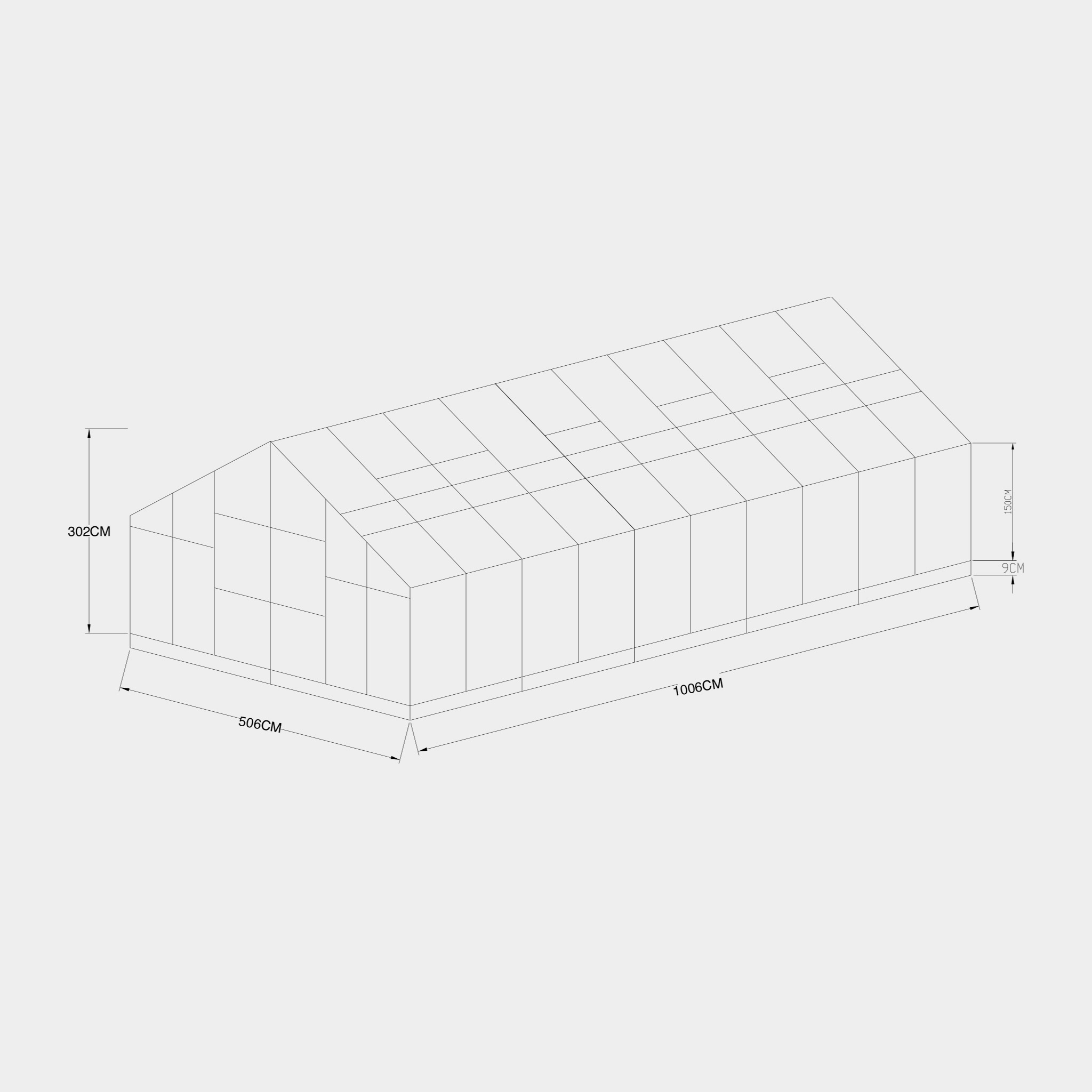 Extra brett premium glasväxthus 51m² | Stormgaranti och säkerhetsglas Extra brett premium glasväxthus 51m² | Stormgaranti och säkerhetsglas